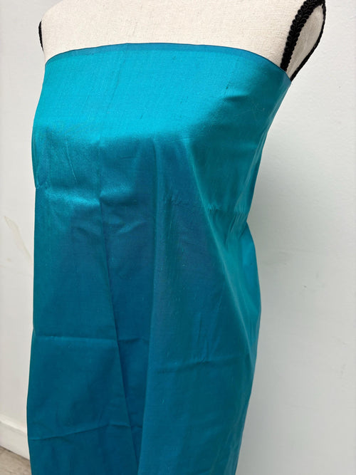1.25 yards - 100% silk Taffeta fabric - Turquoise - 54" width - Ref. 2294-1