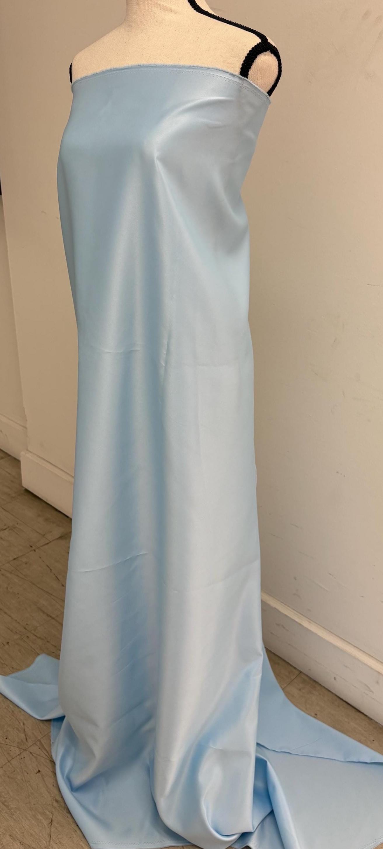 1.75 Yards Dull Bridal satin fabric - Blue - 58" Width