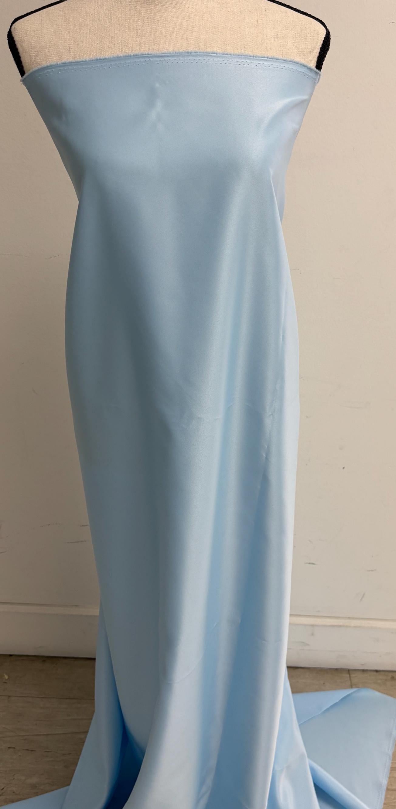 1.75 Yards Dull Bridal satin fabric - Blue - 58" Width