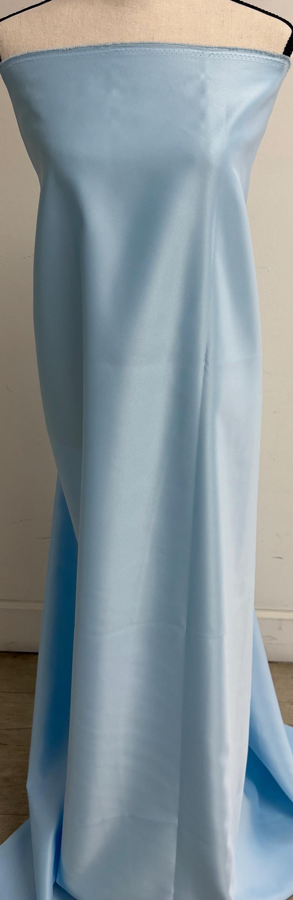 1.75 Yards Dull Bridal satin fabric - Blue - 58" Width - Ref. Nas 2