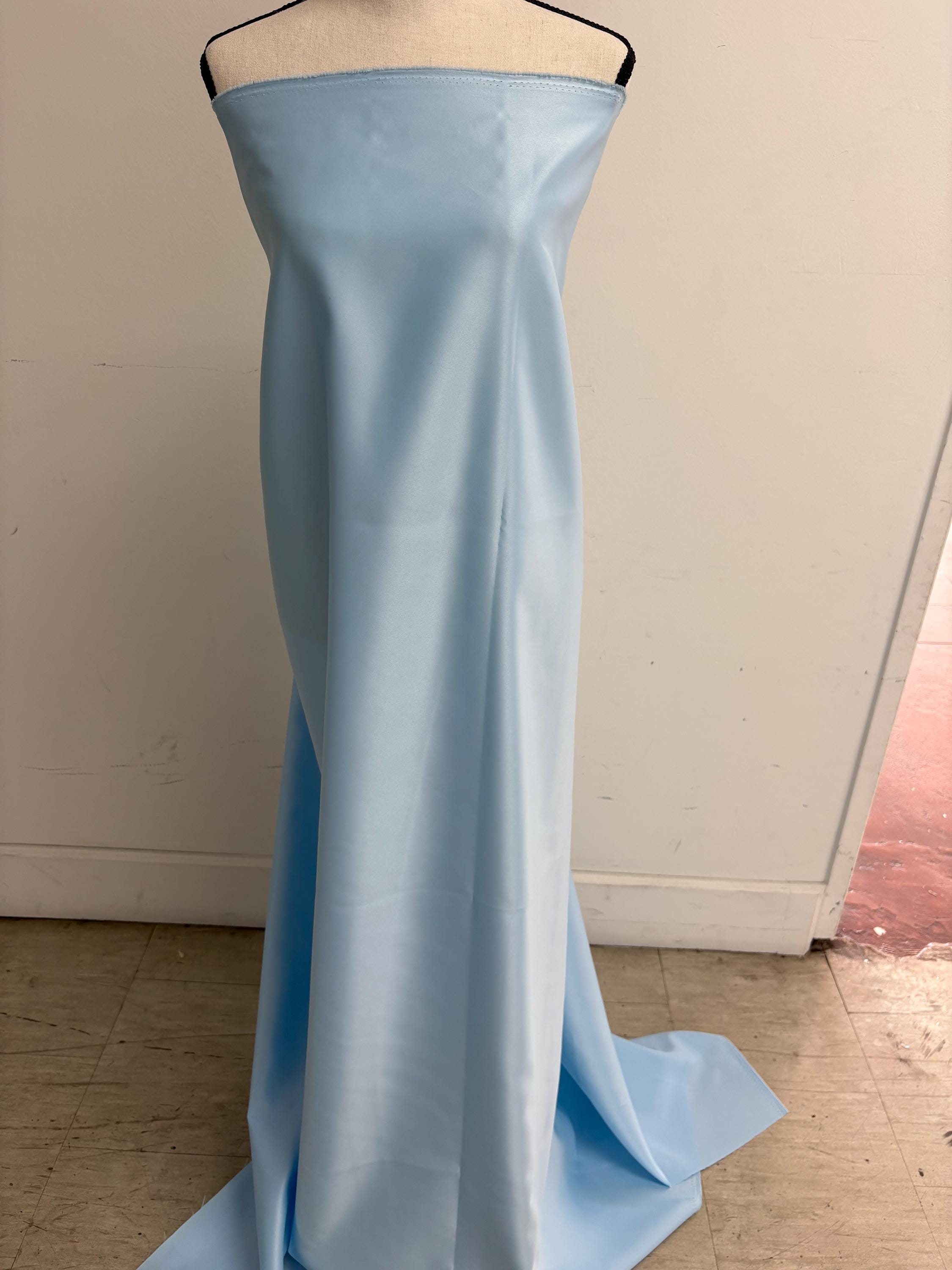 1.75 Yards Dull Bridal satin fabric - Blue - 58" Width - Ref. Nas 2