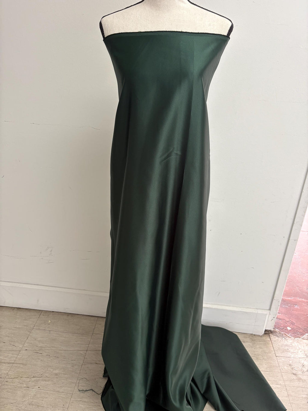 2.5 Yards Dull Bridal satin fabric - Hunter Green - 58" Width
