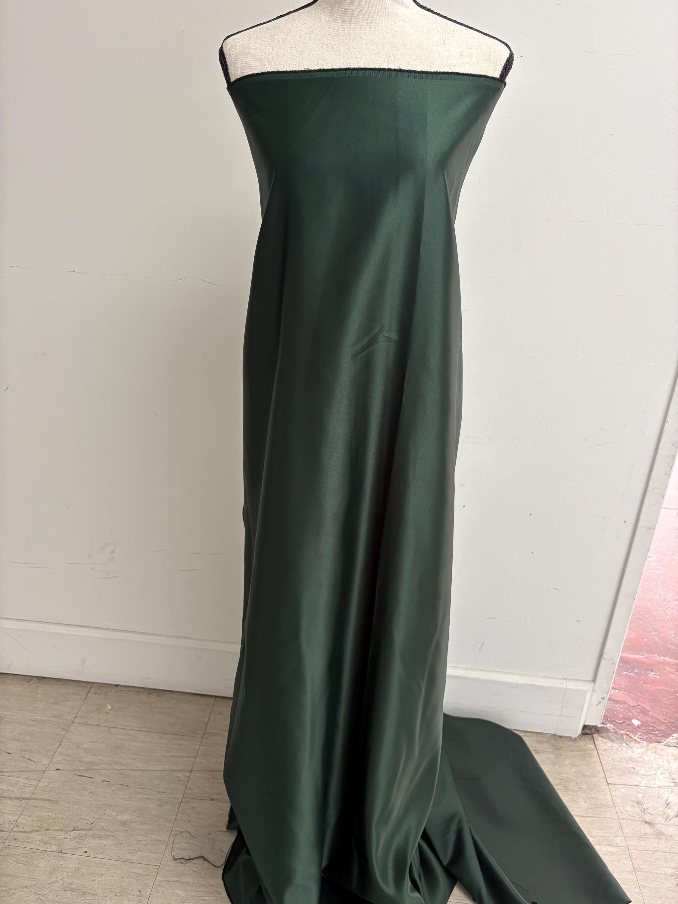 2.5 Yards Dull Bridal satin fabric - Hunter Green - 58" Width