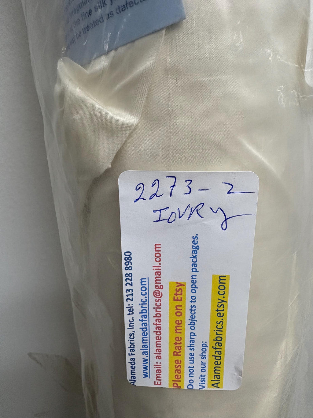 100% silk Dupioni fabric - Ivory - 54" width - Ref. 2273(2)