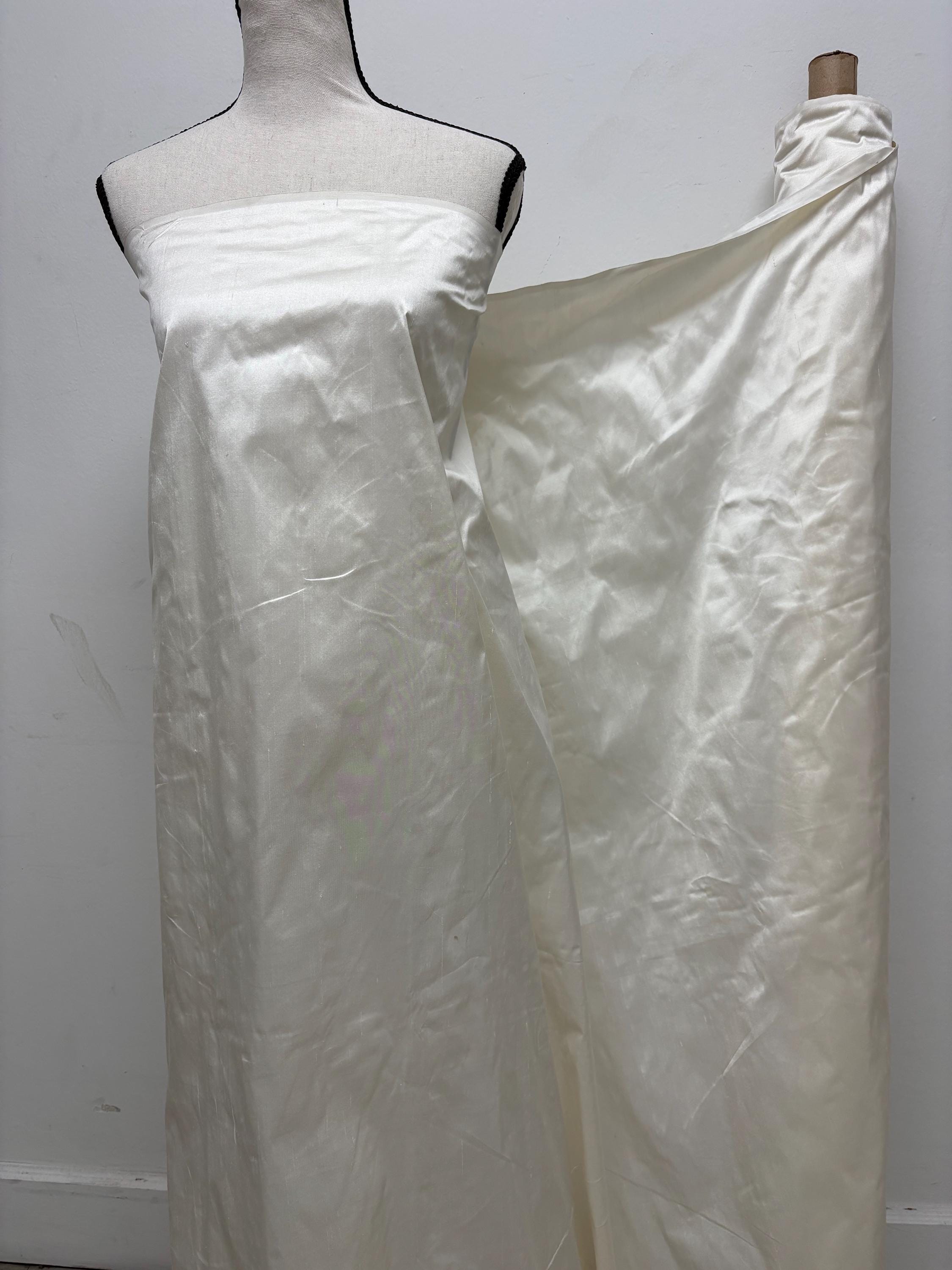 100% silk Dupioni fabric - Ivory - 54" width - Ref. 2273(2)