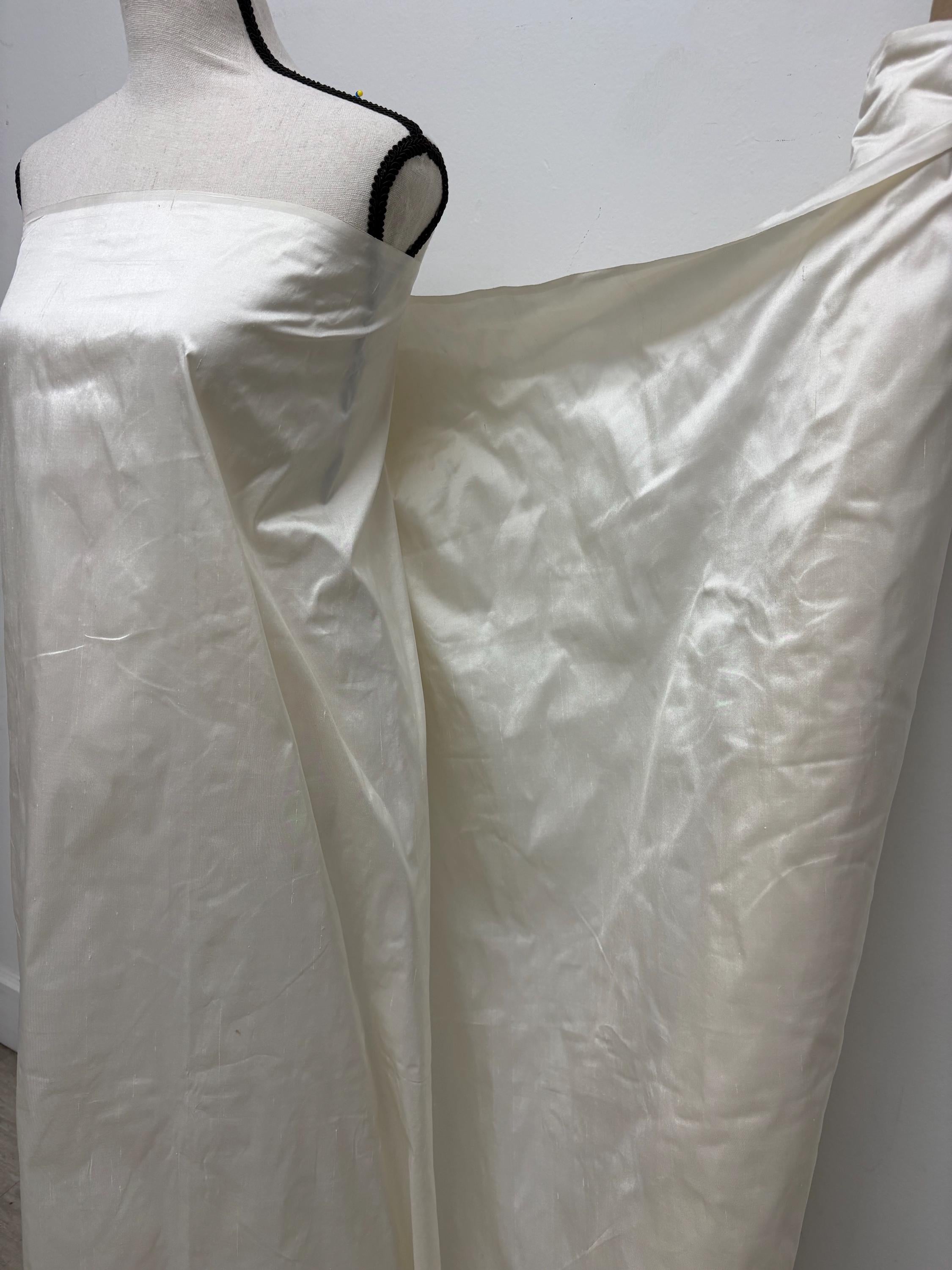 100% silk Dupioni fabric - Ivory - 54" width - Ref. 2273(2)