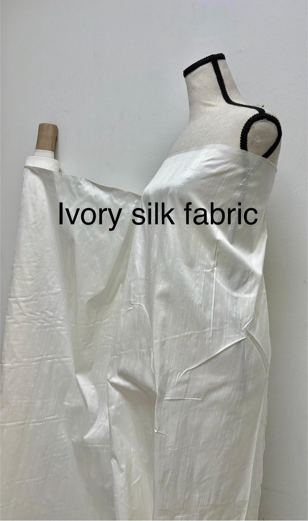 100% silk Dupioni fabric - Ivory - 54" width - Ref. 2273(2)