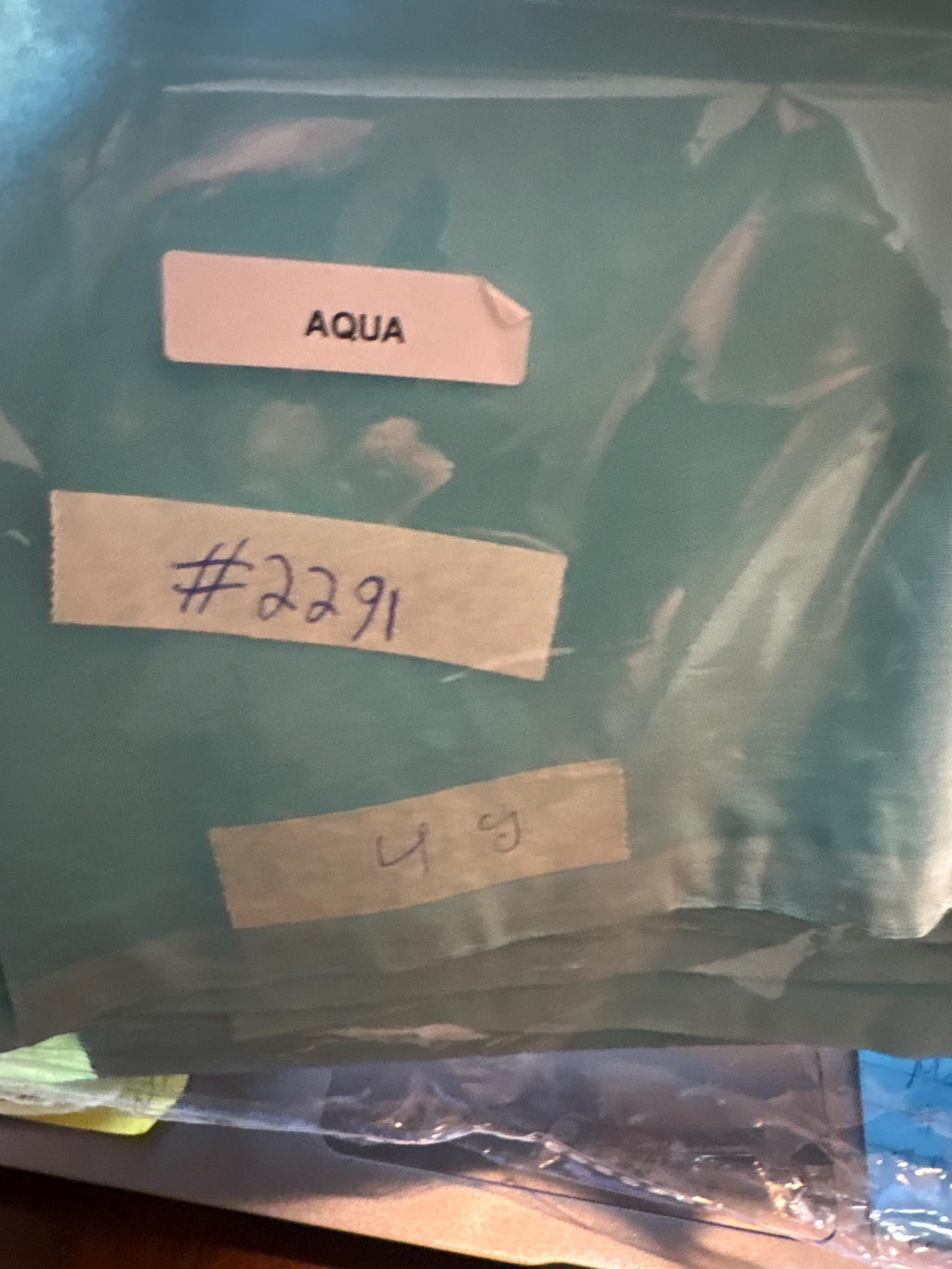 100% silk Dupioni fabric - Aqua - 54" width - Ref 2291