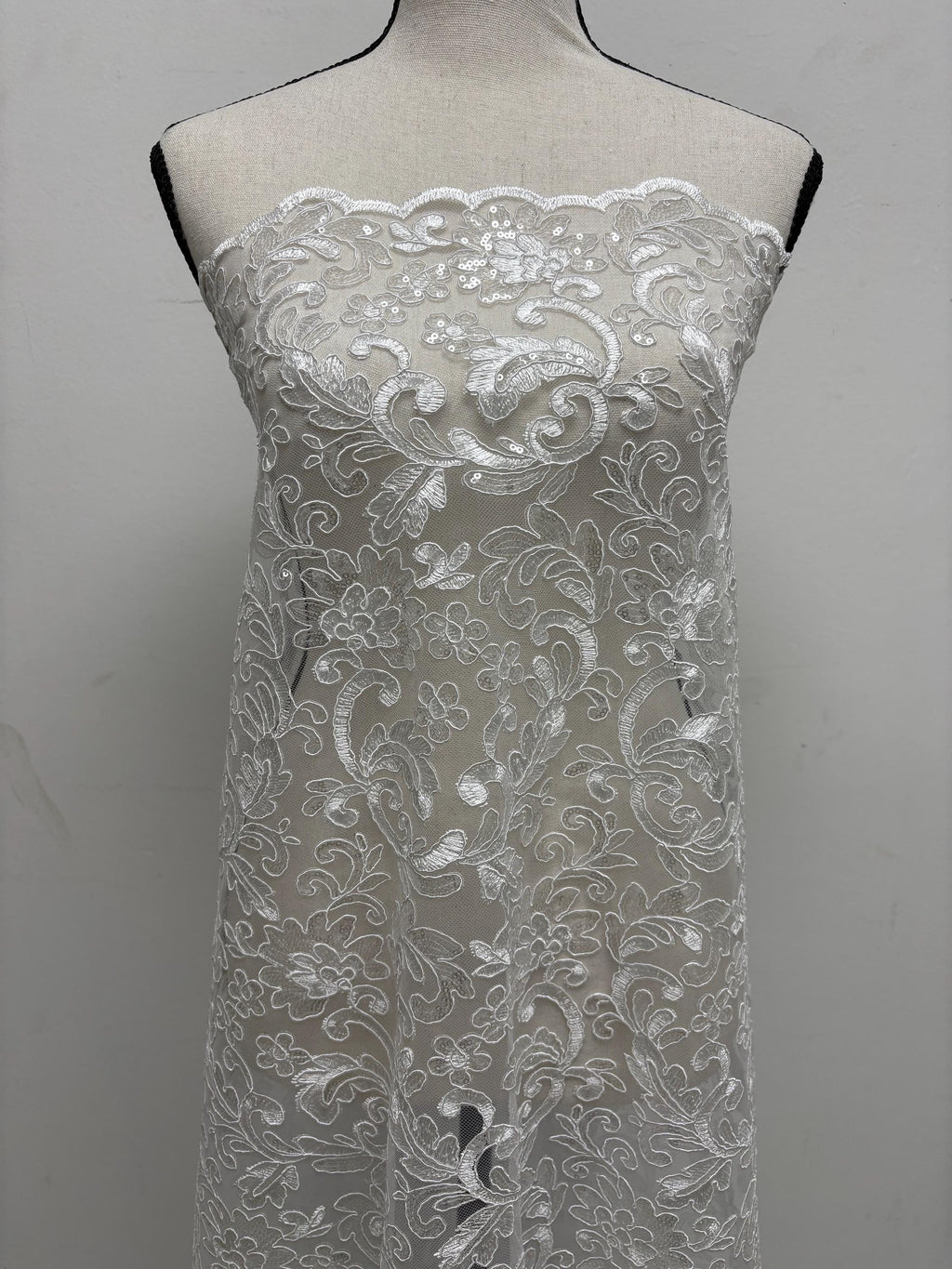 Lace fabric - White - 49" Width - Design: 5386 BNG