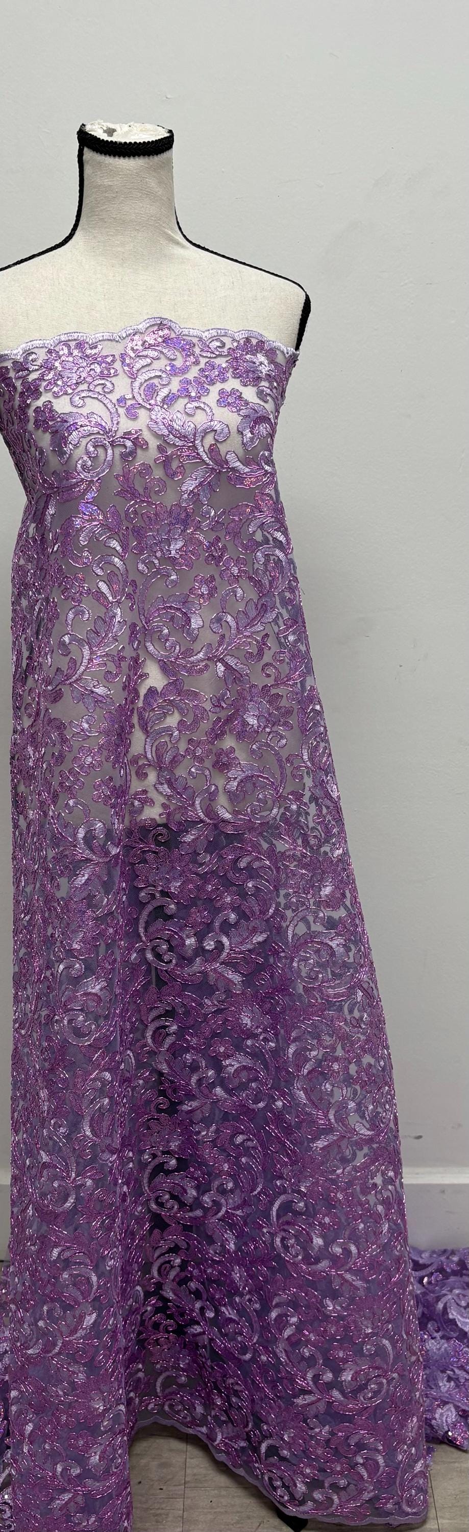 Lace fabric - Lilac - 49" Width - Design: 5386 BNG