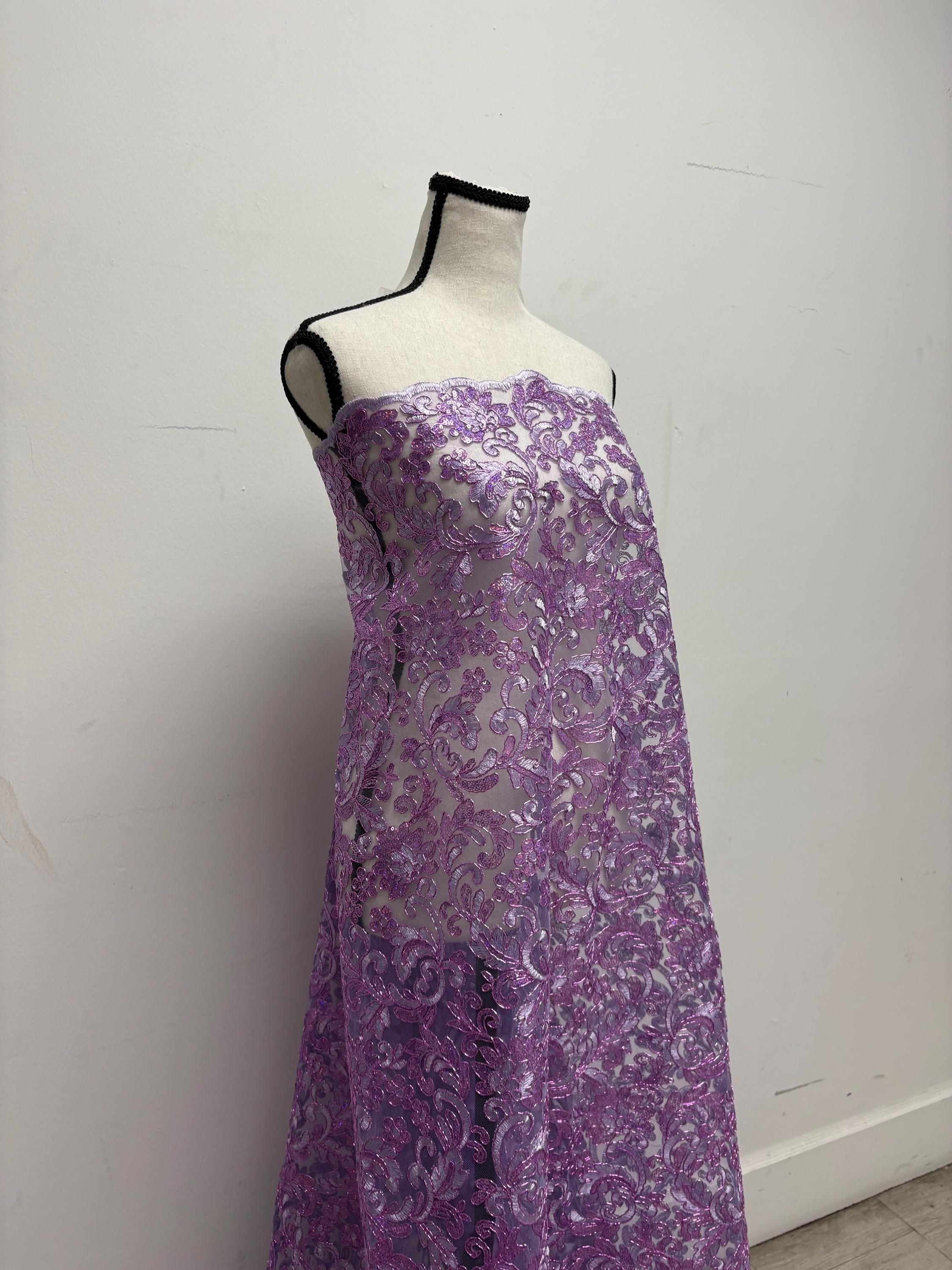 Lace fabric - Lilac - 49" Width - Design: 5386 BNG