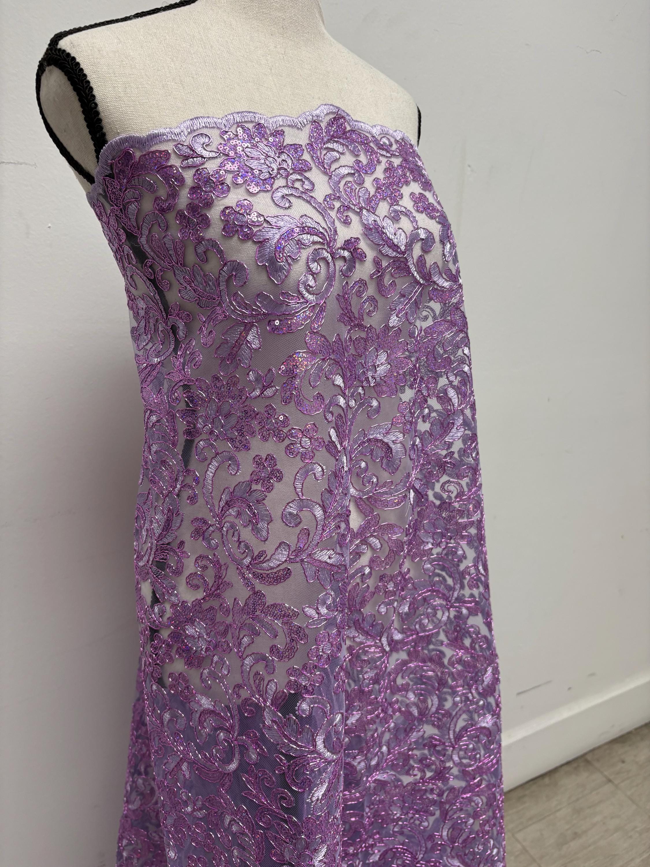 Lace fabric - Lilac - 49" Width - Design: 5386 BNG