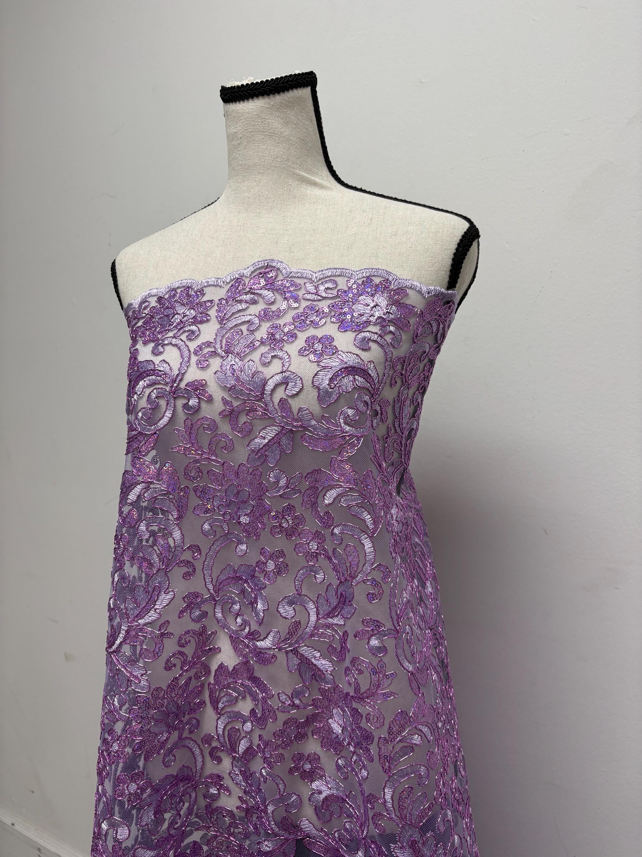 Lace fabric - Lilac - 49" Width - Design: 5386 BNG
