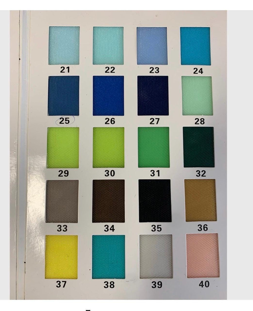 Tulle Color card