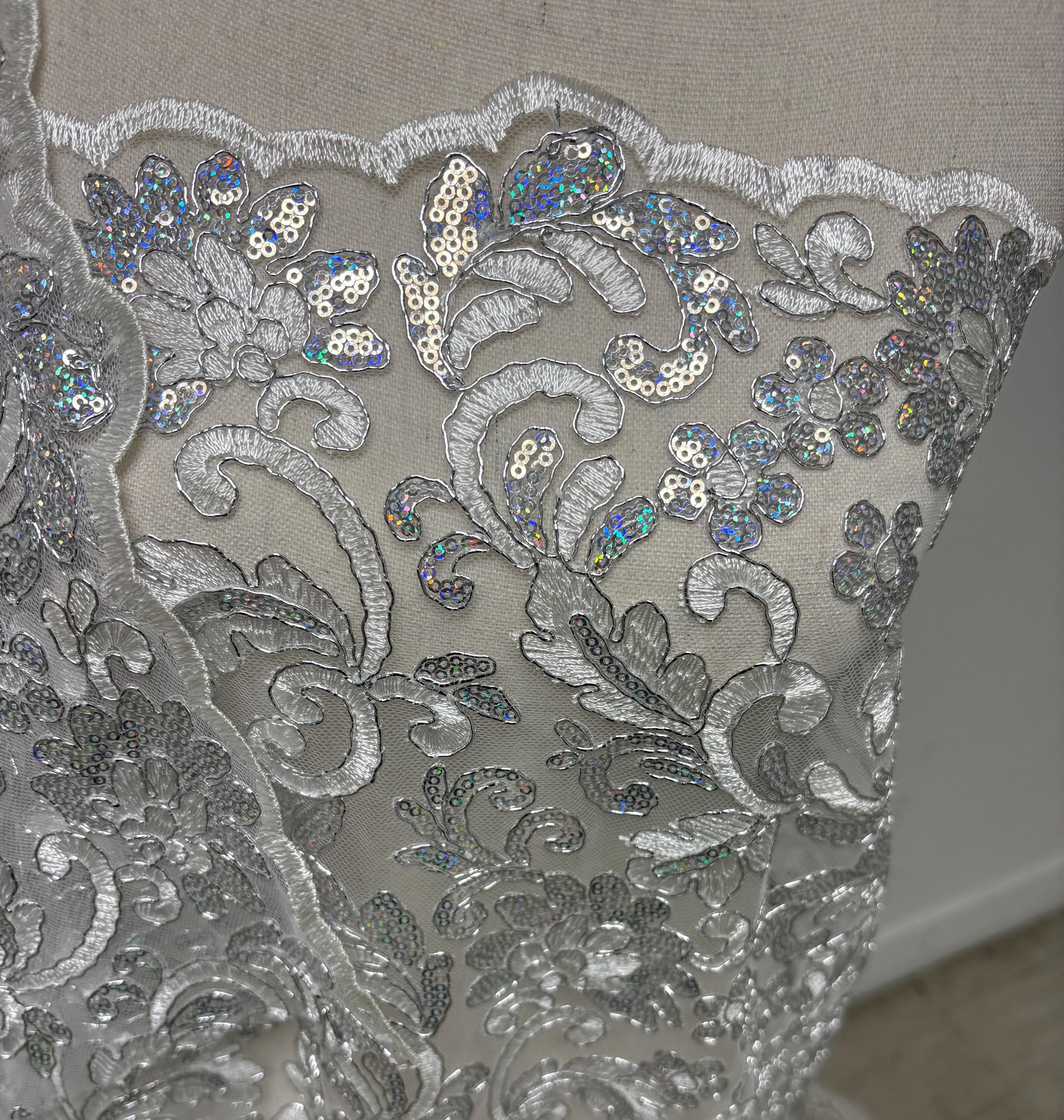 Lace fabric - White - 49" Width - Design: 5386 BNG