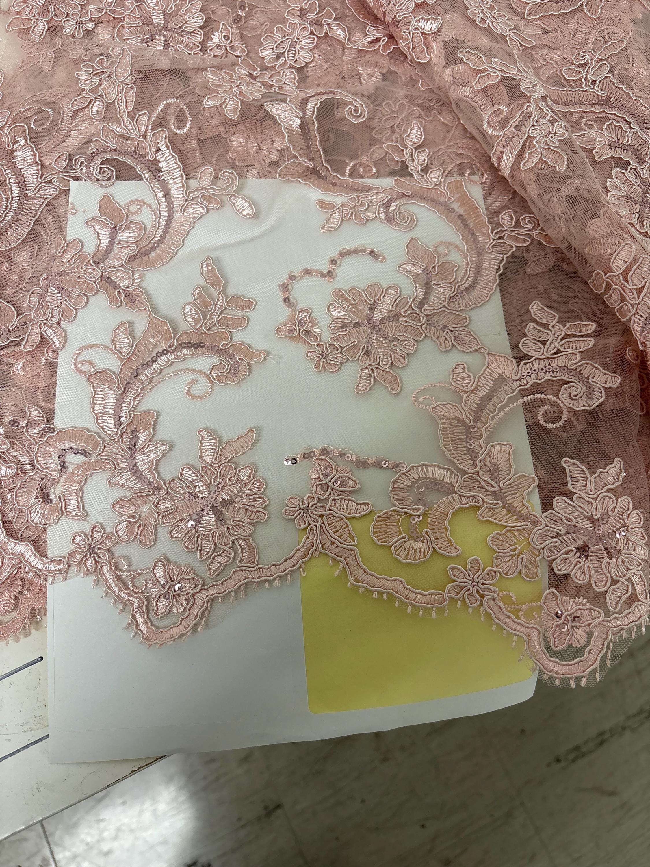 Lace Fabric - Blush - 49" Width - Ref. yx846