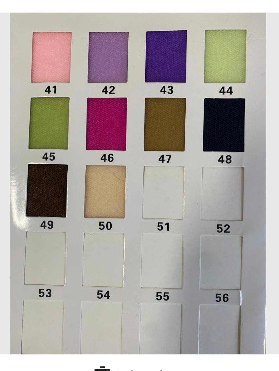 Tulle Color card