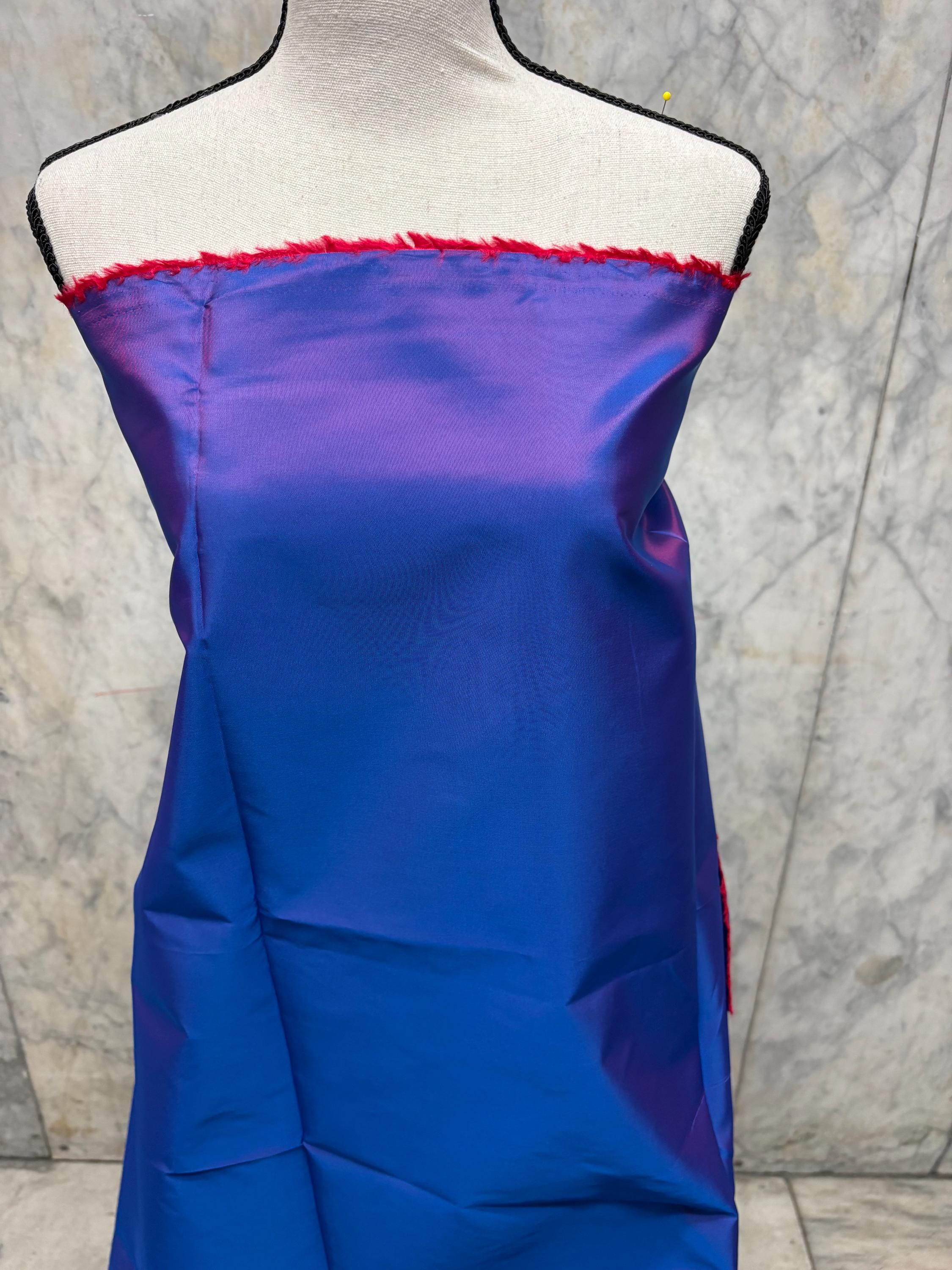 Two tone Taffeta fabric - Royal/Red - 59" Width