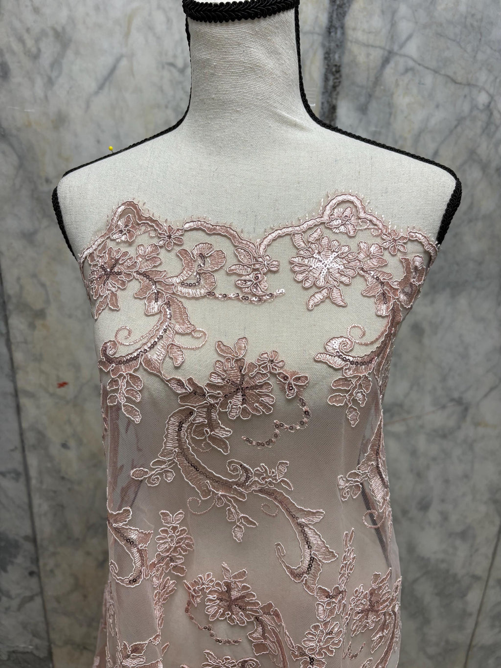 Lace Fabric - Blush - 49" Width - Ref. yx846