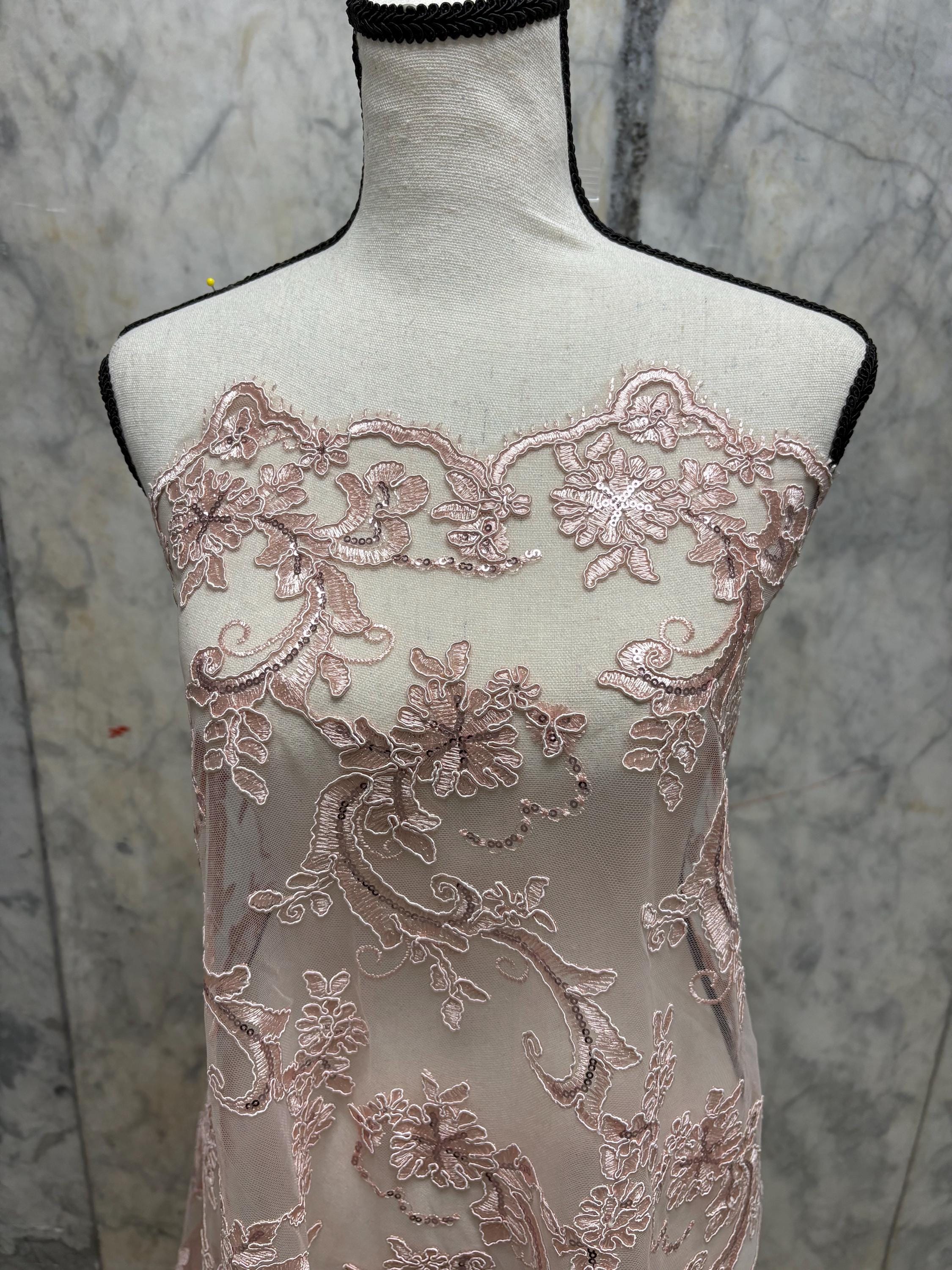Lace Fabric - Blush - 49" Width - Ref. yx846