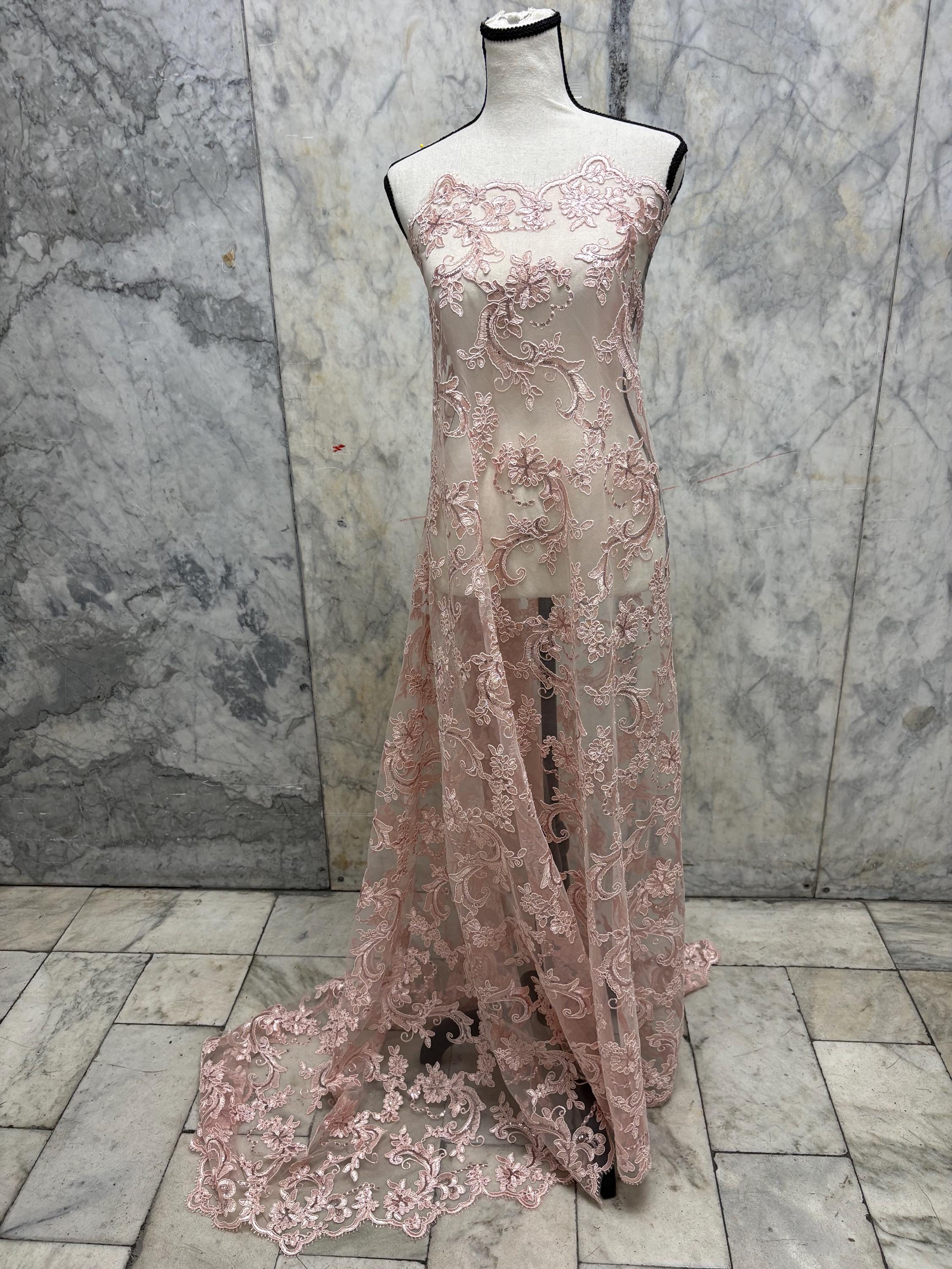 Lace Fabric - Blush - 49" Width - Ref. yx846