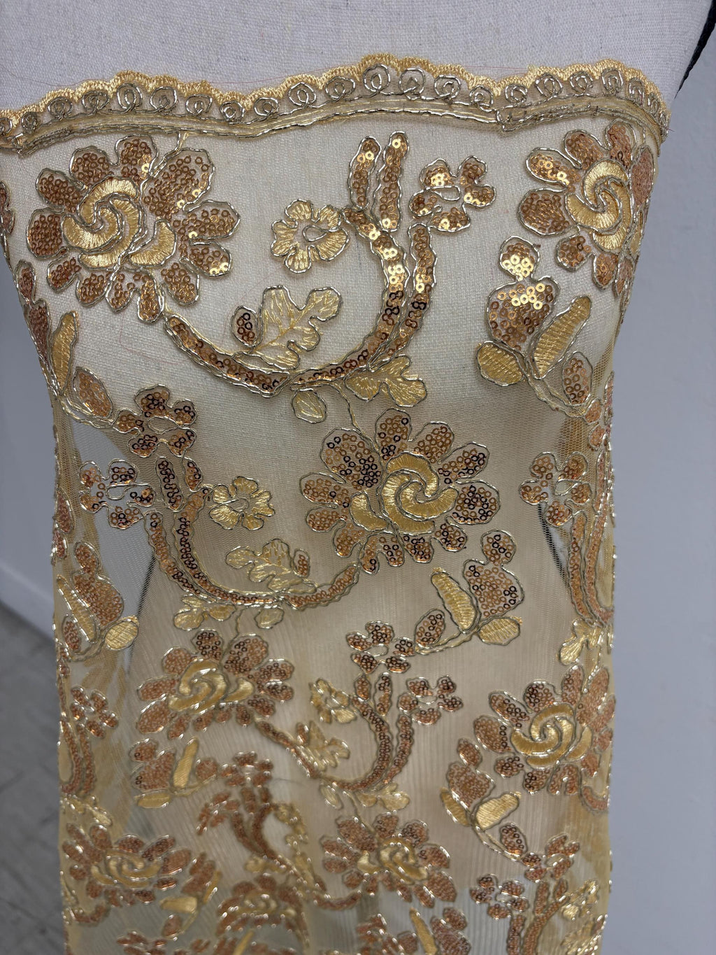 Lace Fabric - Gold - 49" Width - Ref. Angela