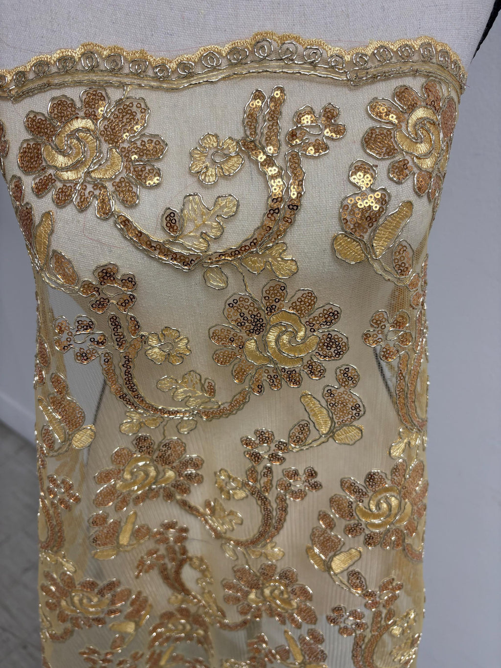 Lace Fabric - Gold - 49" Width - Ref. Angela