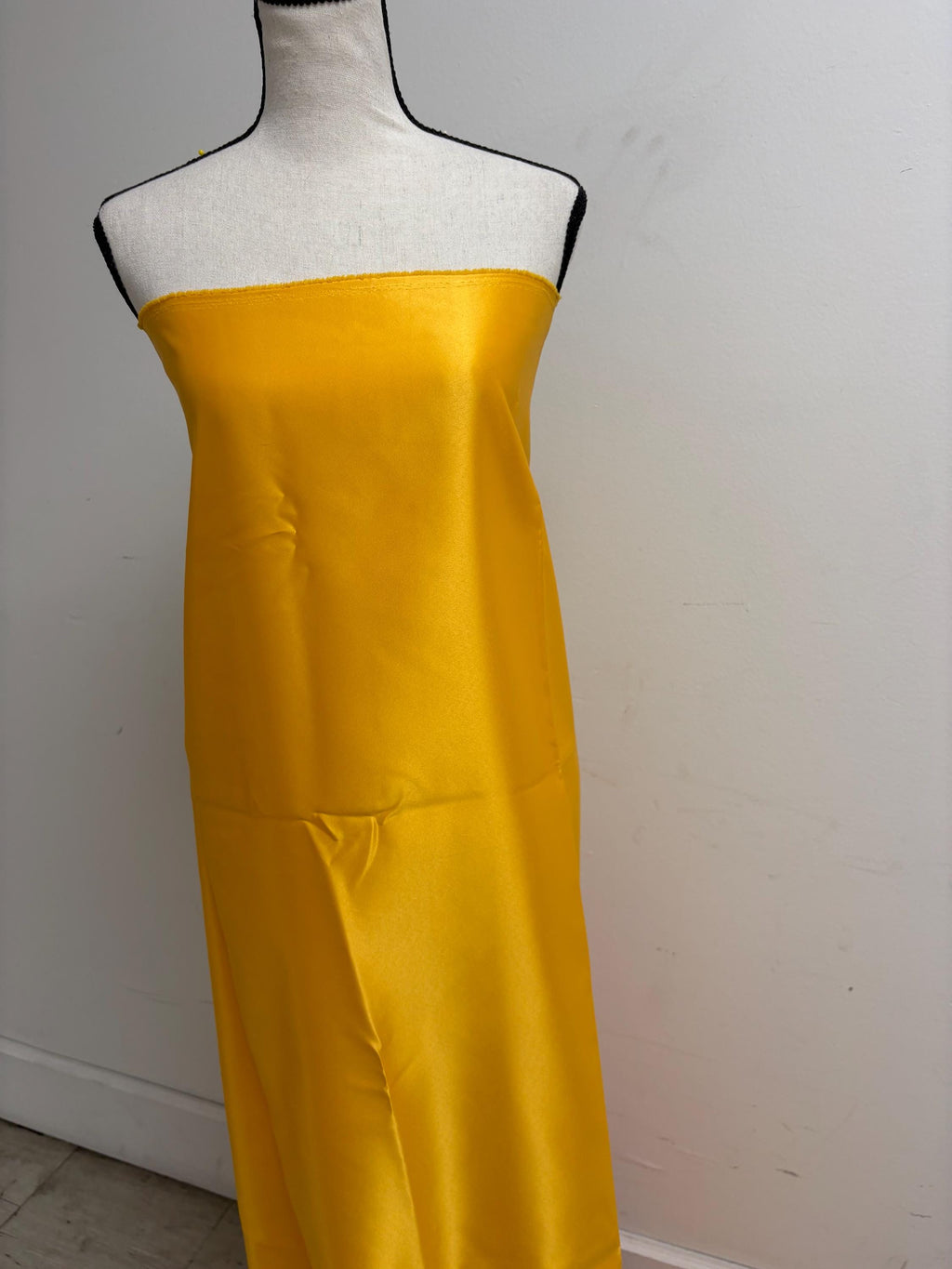 1.5 yards cut Dull Satin Fabric - Canary Yellow - 58" Width - Ref.Nas