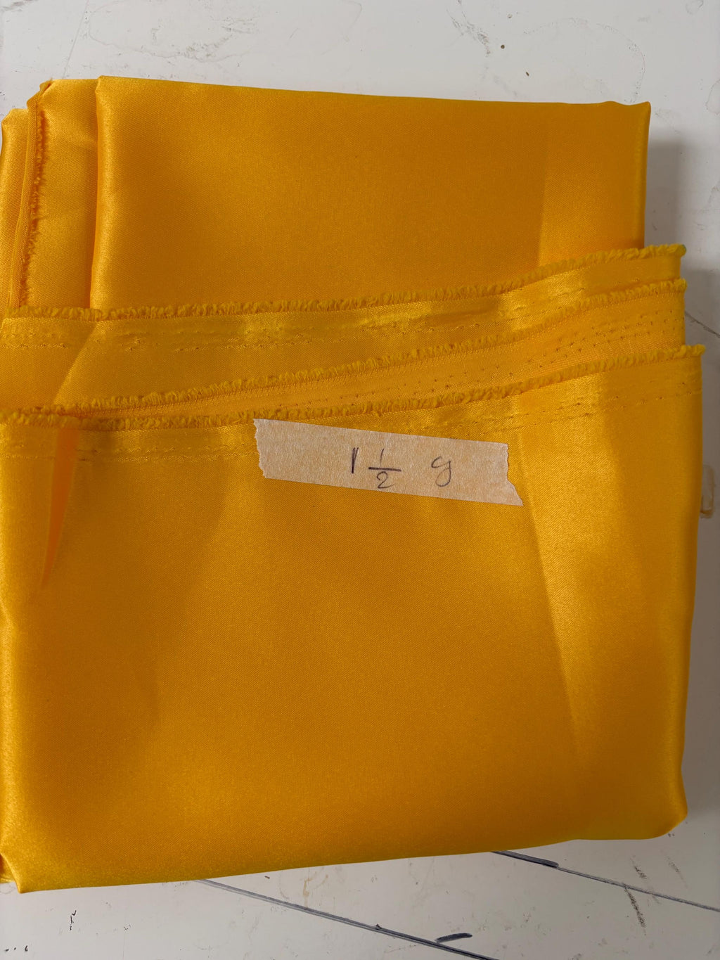 1.5 yards cut Dull Satin Fabric - Canary Yellow - 58" Width - Ref.Nas