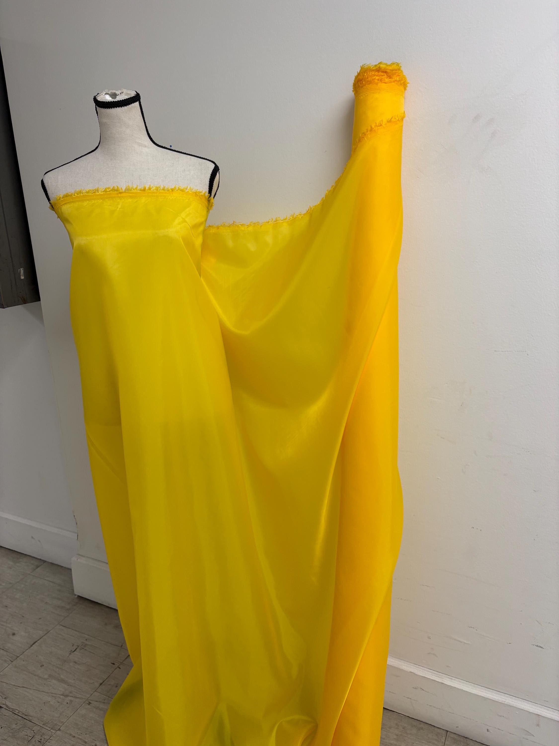 2 Yards Poly Lining Fabric - Canary Yellow - 58" Width