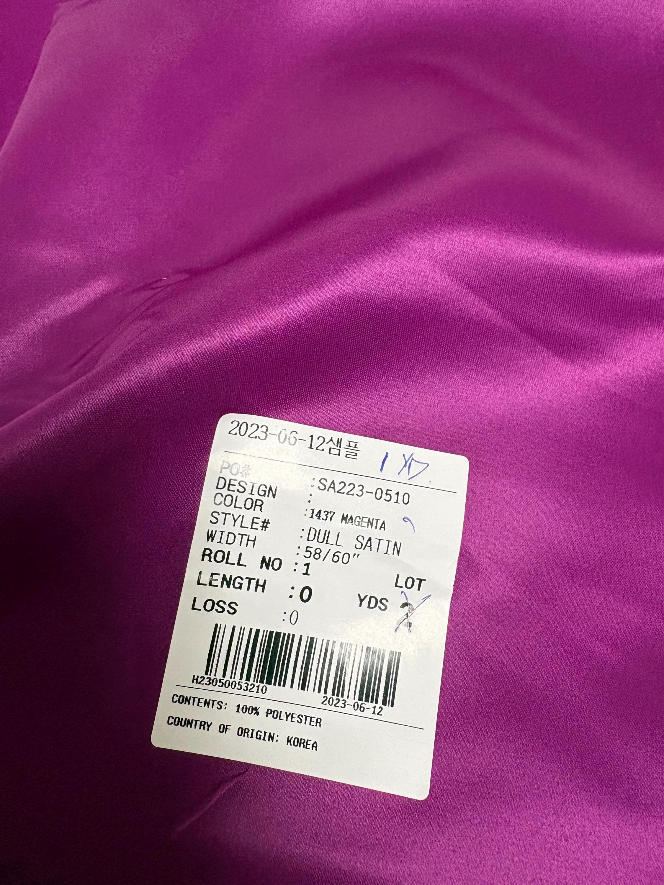 Dull Bridal satin fabric - Magenta 1437 - 58" Width
