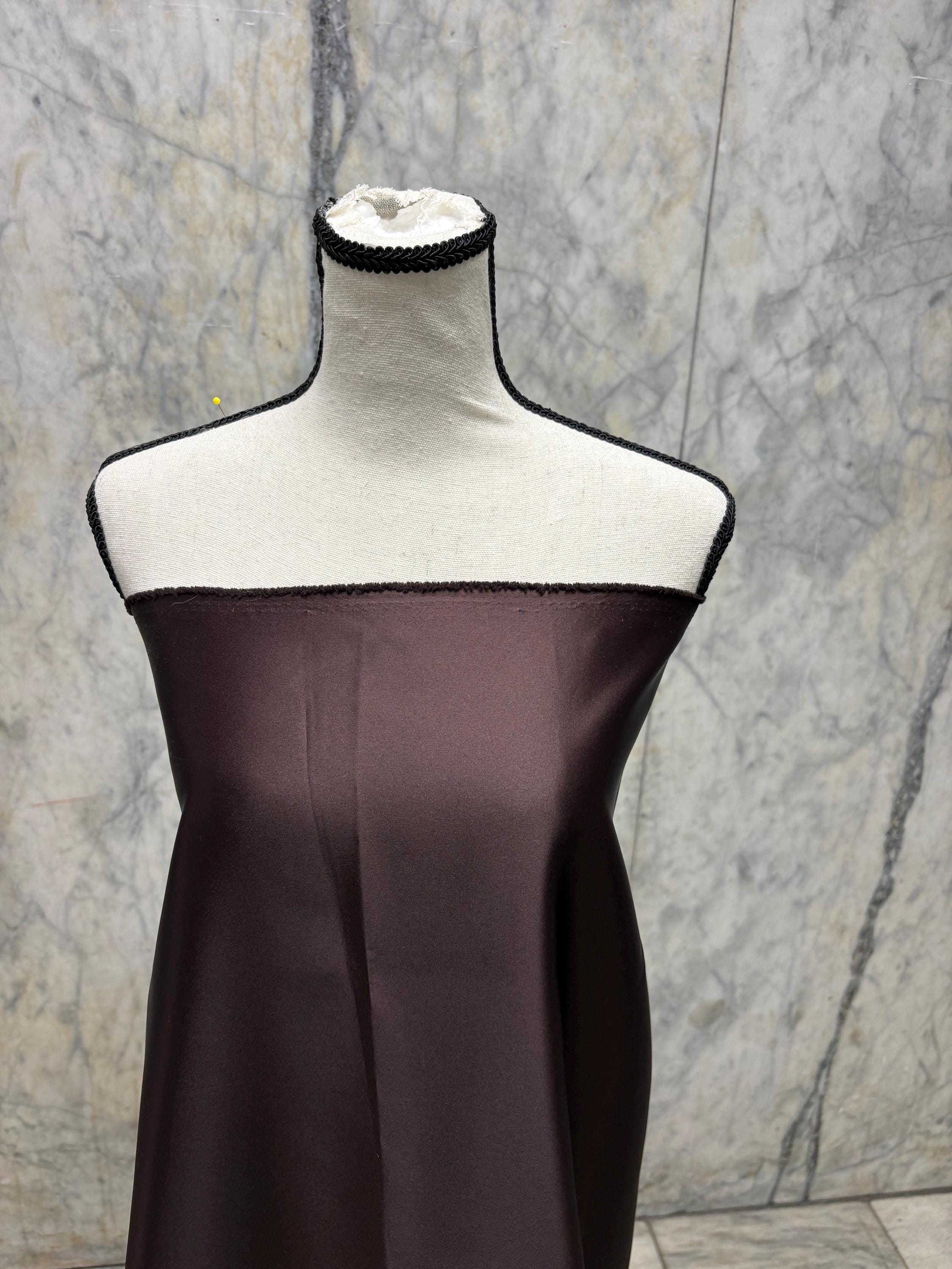 Dull Bridal satin fabric - Brown - 58" Width