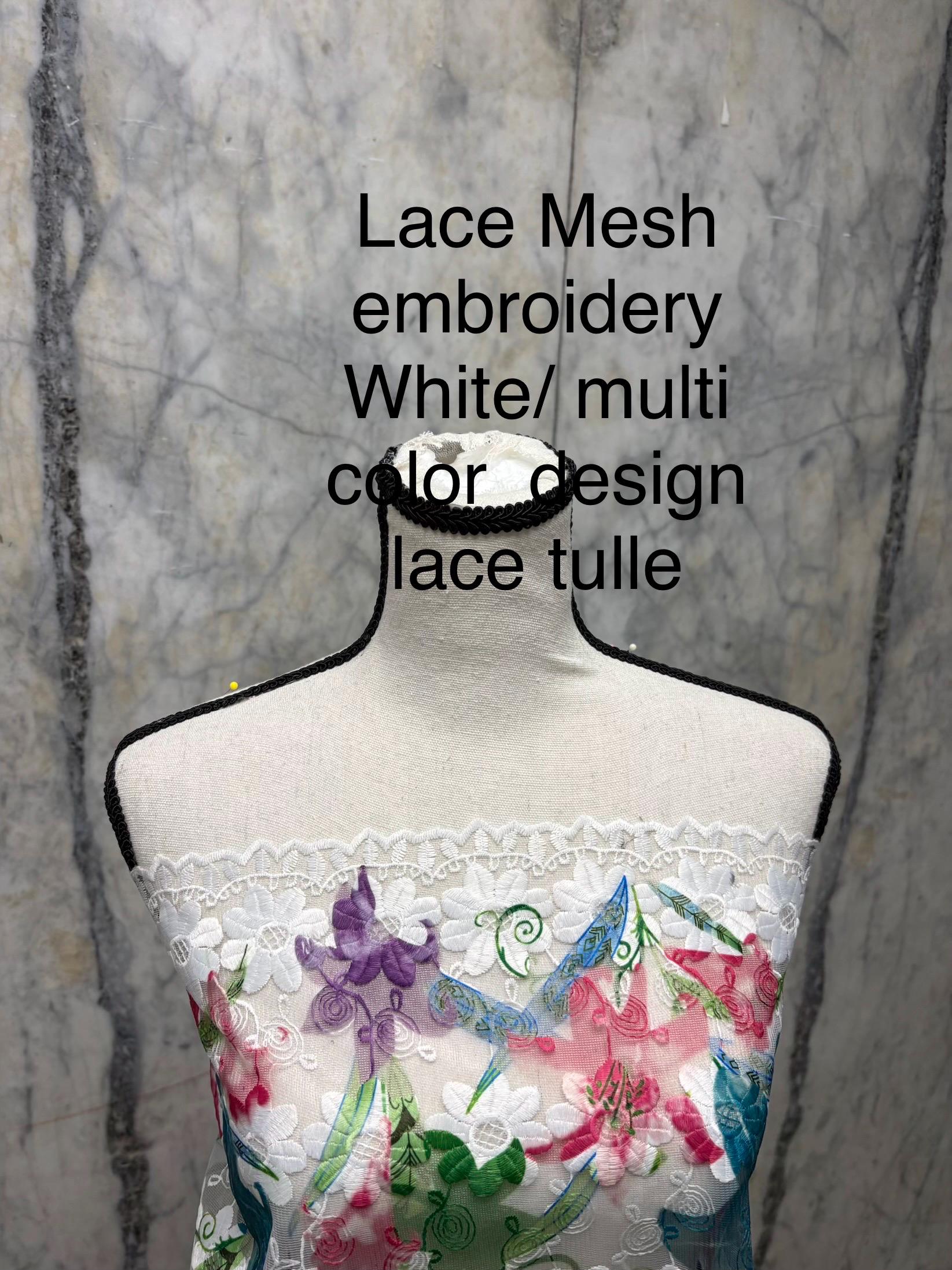 Lace fabric - Floral Muti color - 49" Width - Ref. TW