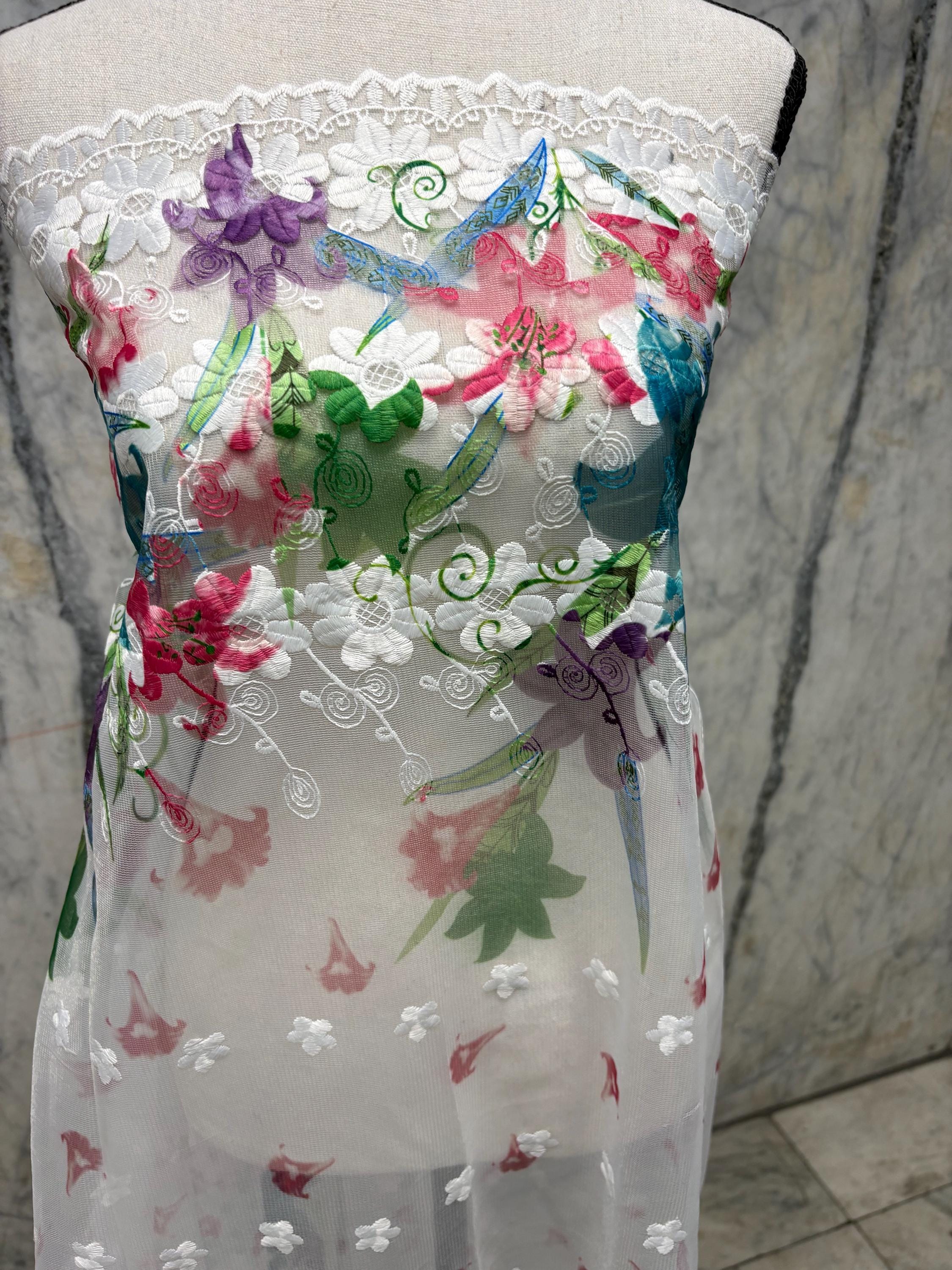 Lace fabric - Floral Muti color - 49" Width - Ref. TW