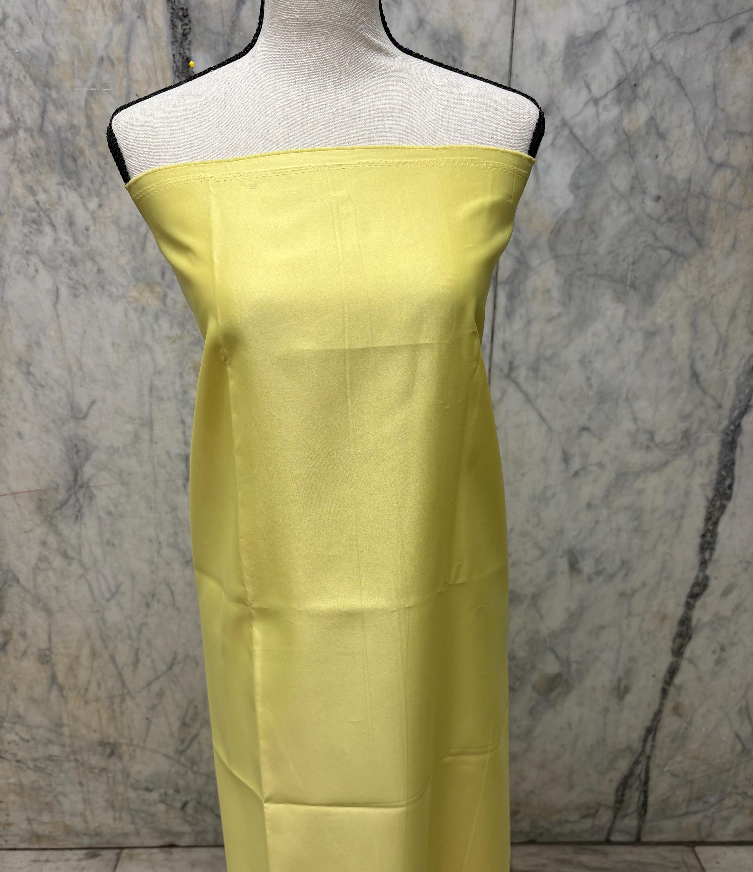 Dull Satin Fabric - Yellow - 58" Width - Ref. Nas