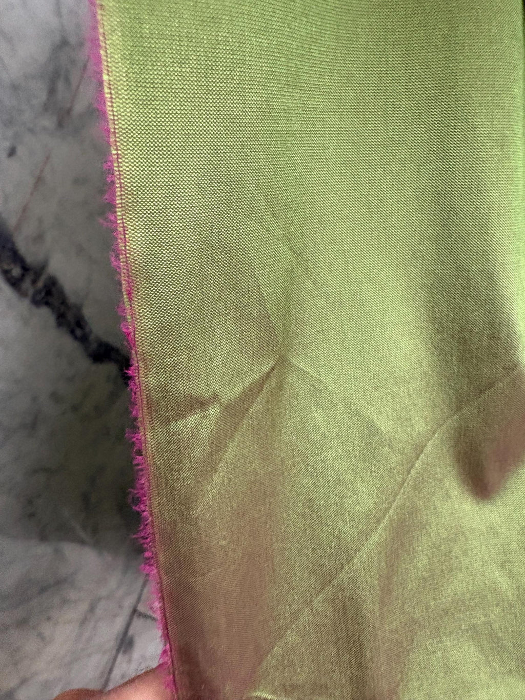 Two Tone Taffeta fabric - Olive/Fuchsia - 58" Width