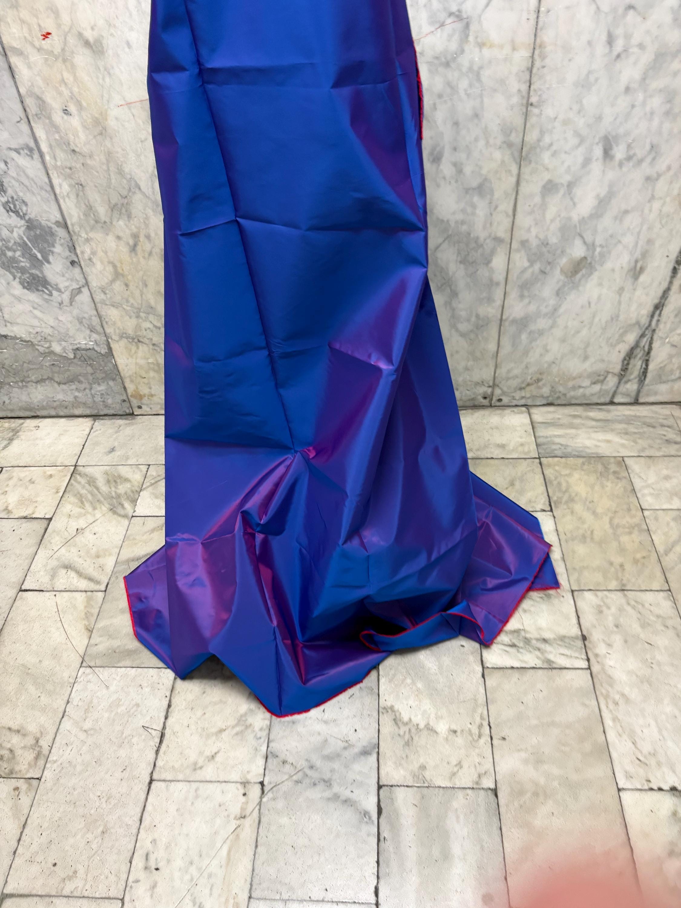 Two tone Taffeta fabric - Royal/Red - 59" Width