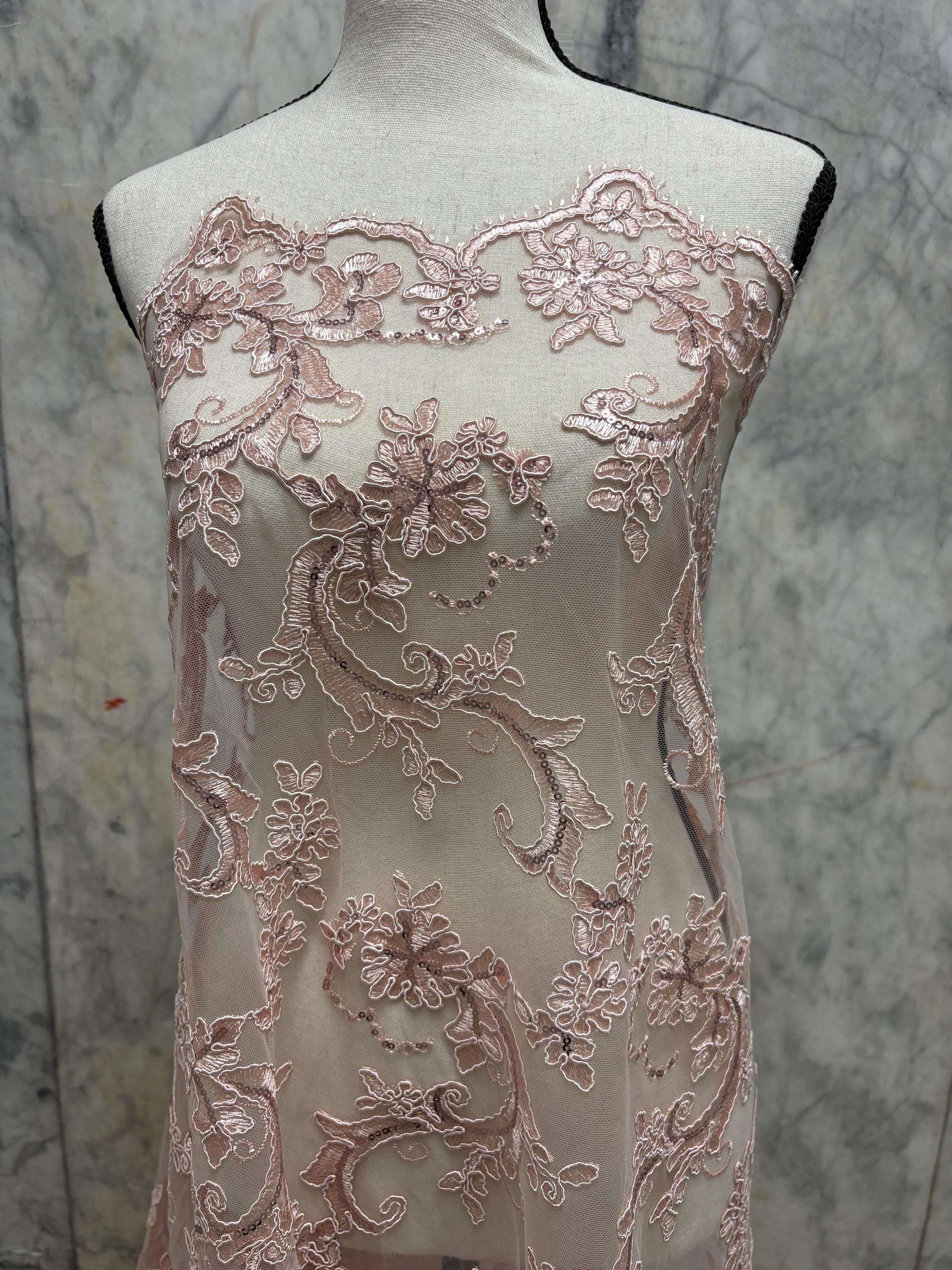Lace Fabric - Blush - 49" Width - Ref. yx846