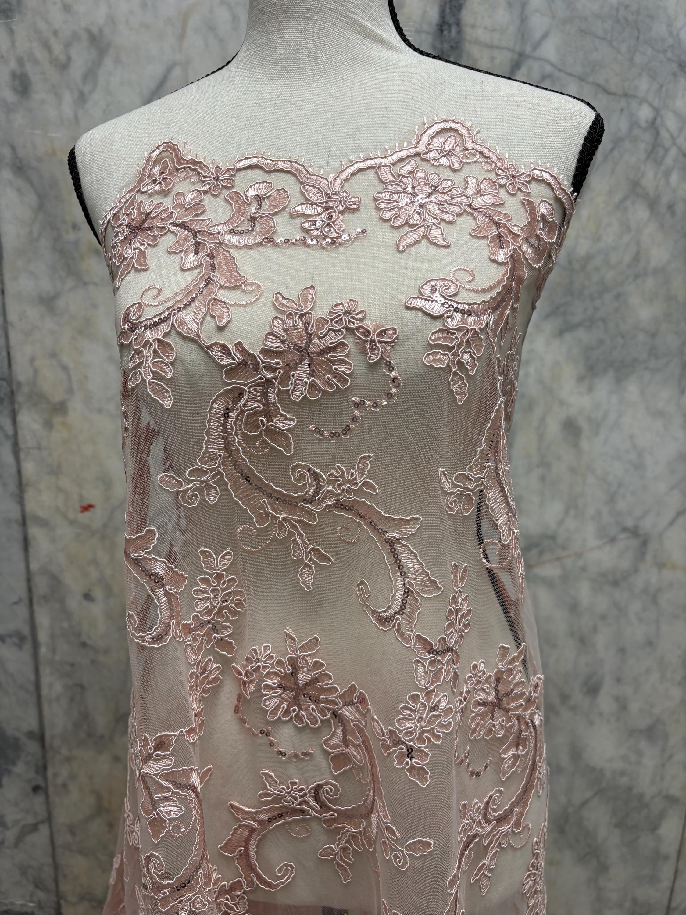 Lace Fabric - Blush - 49" Width - Ref. yx846