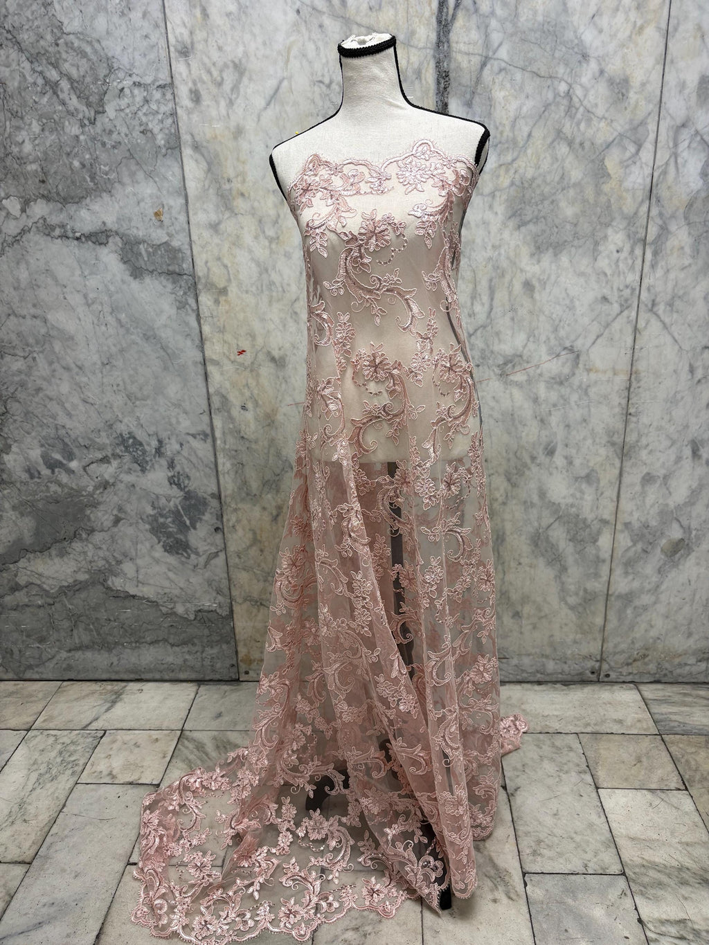 Lace Fabric - Blush - 49" Width - Ref. yx846