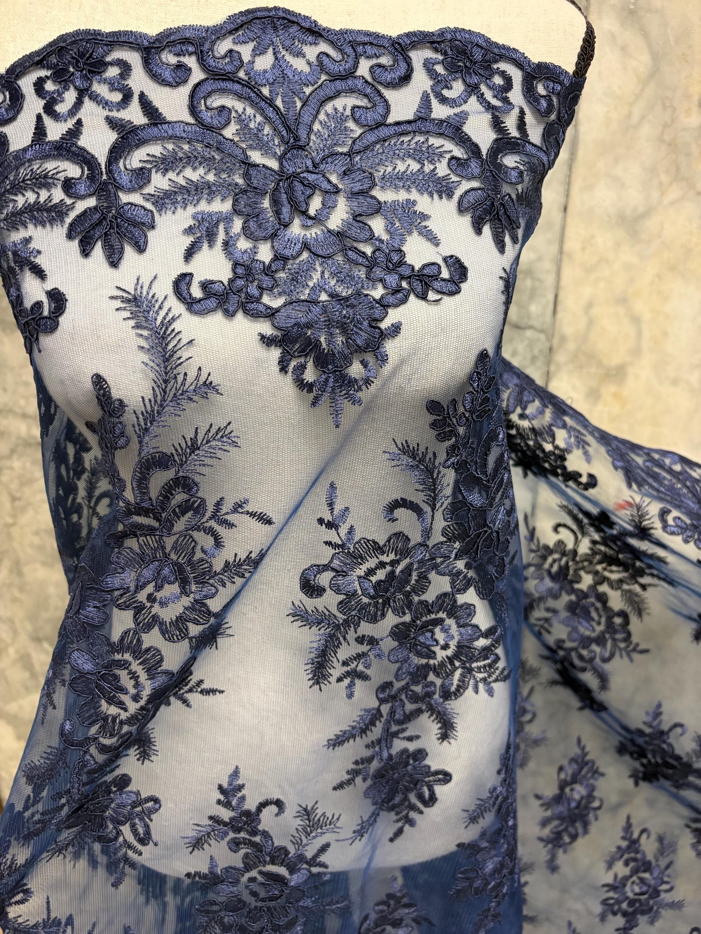 Lace Fabric - Navy - 49/50" width - Design EU