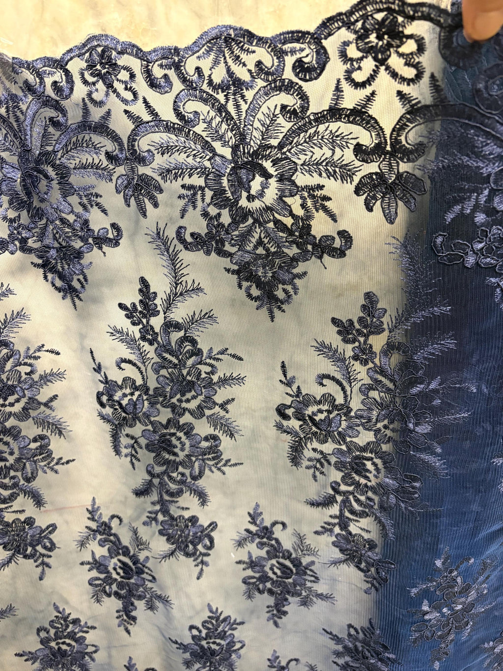 Lace Fabric - Navy - 49/50" width - Design EU