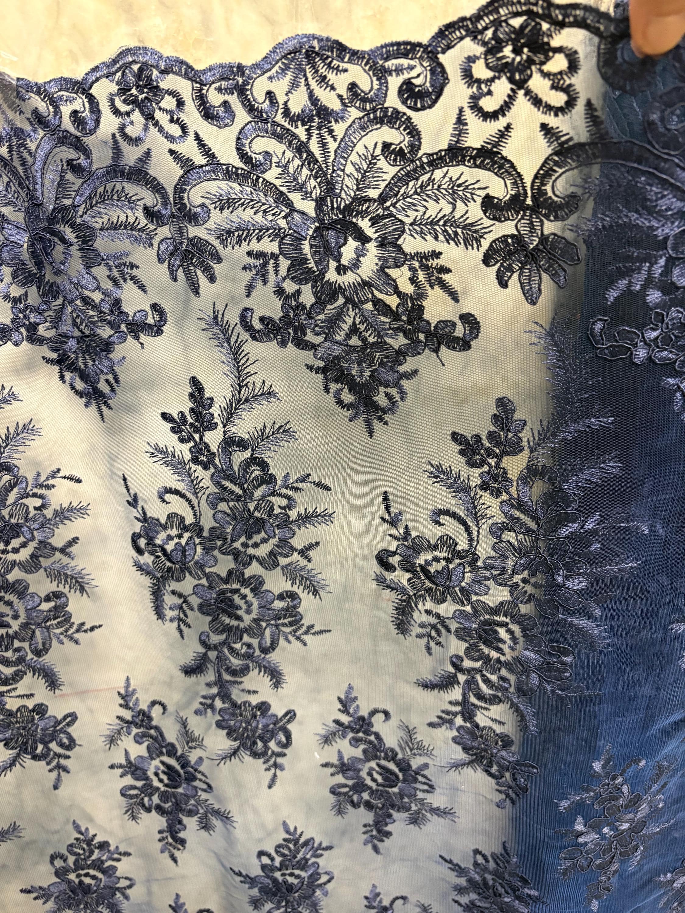 Lace Fabric - Navy - 49/50" width - Design EU