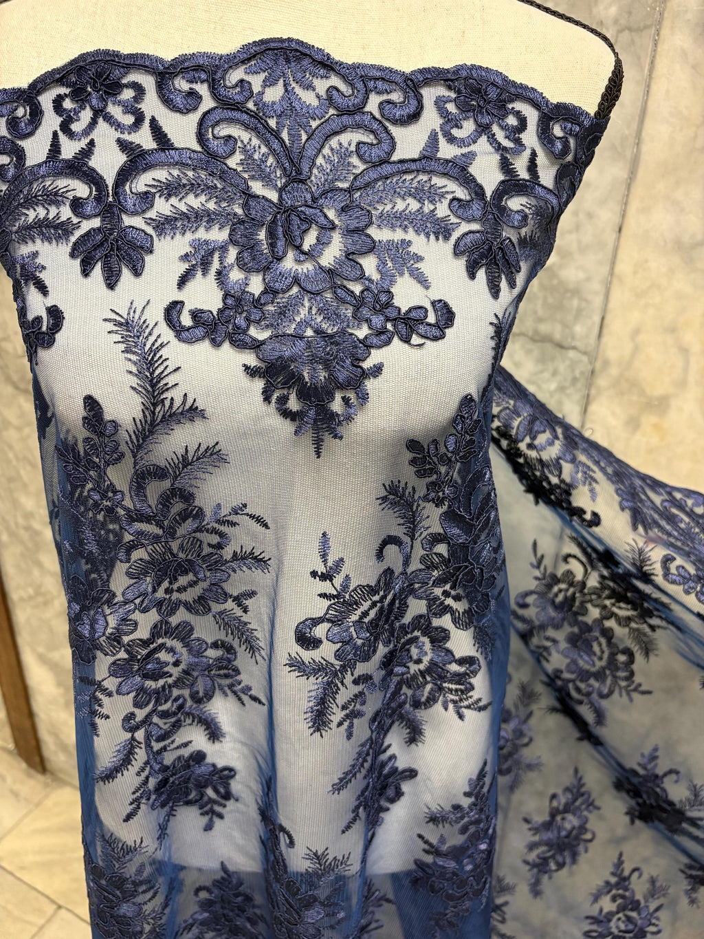 Lace Fabric - Navy - 49/50" width - Design EU