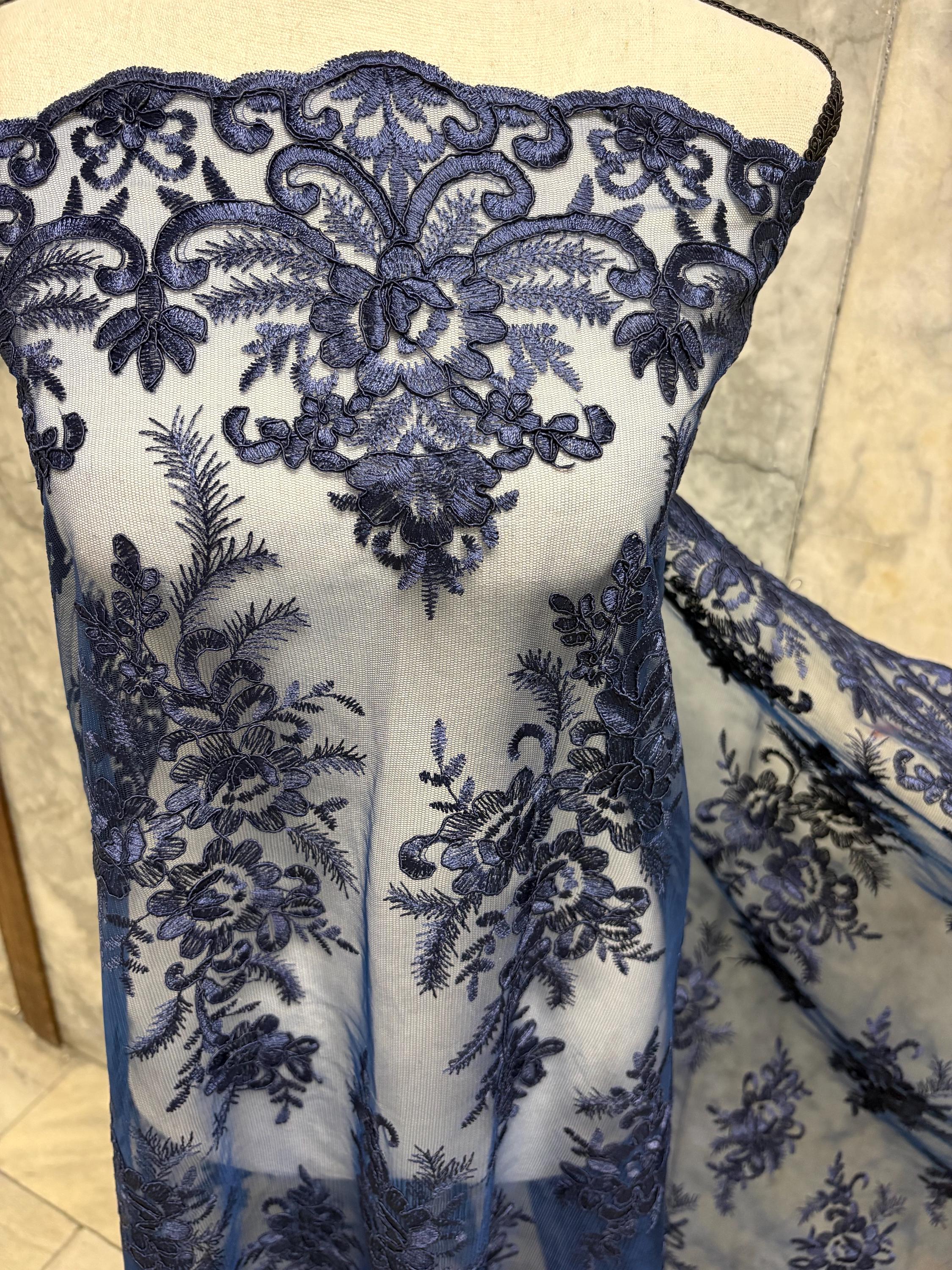 Lace Fabric - Navy - 49/50" width - Design EU