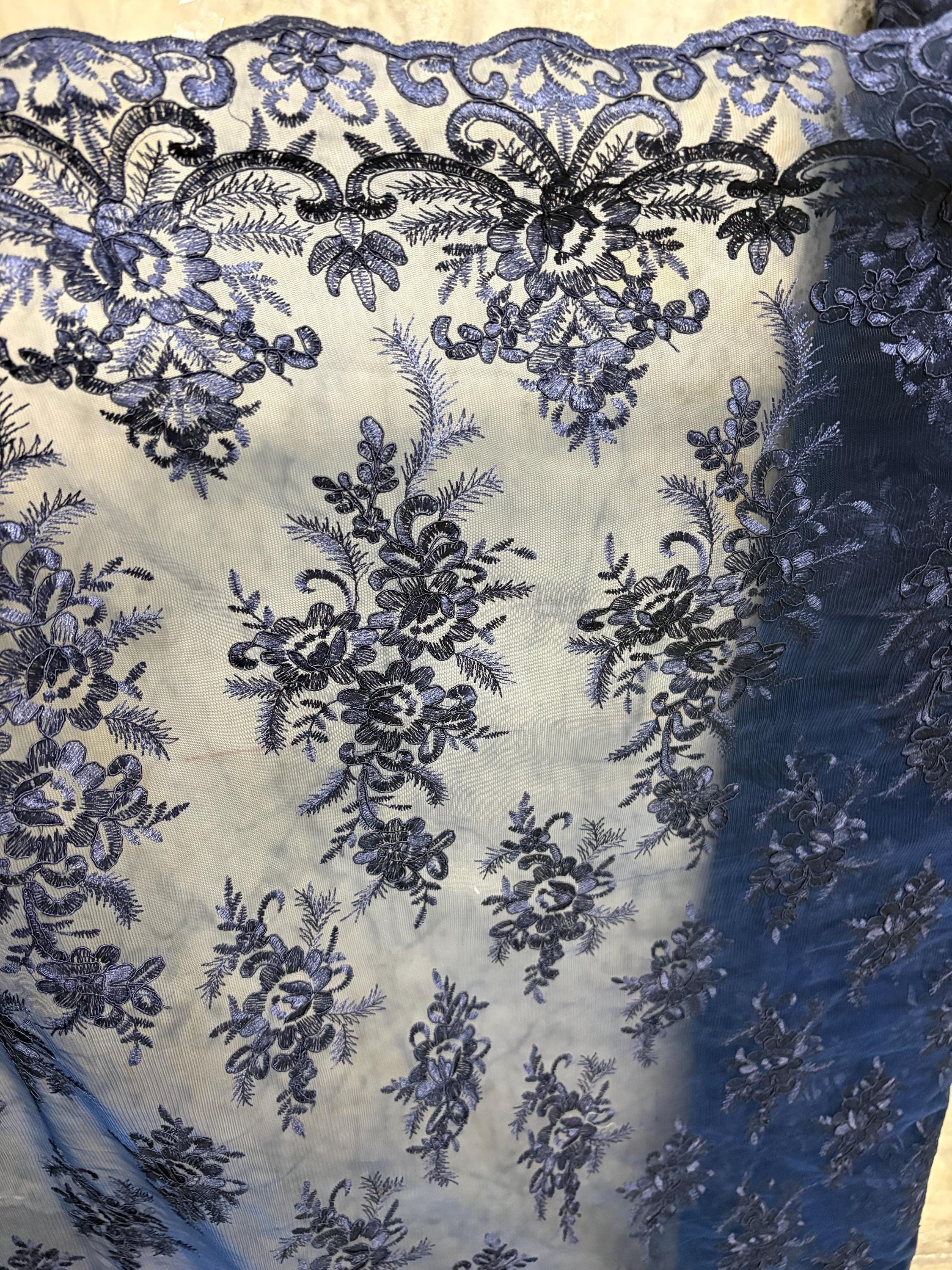 Lace Fabric - Navy - 49/50" width - Design EU