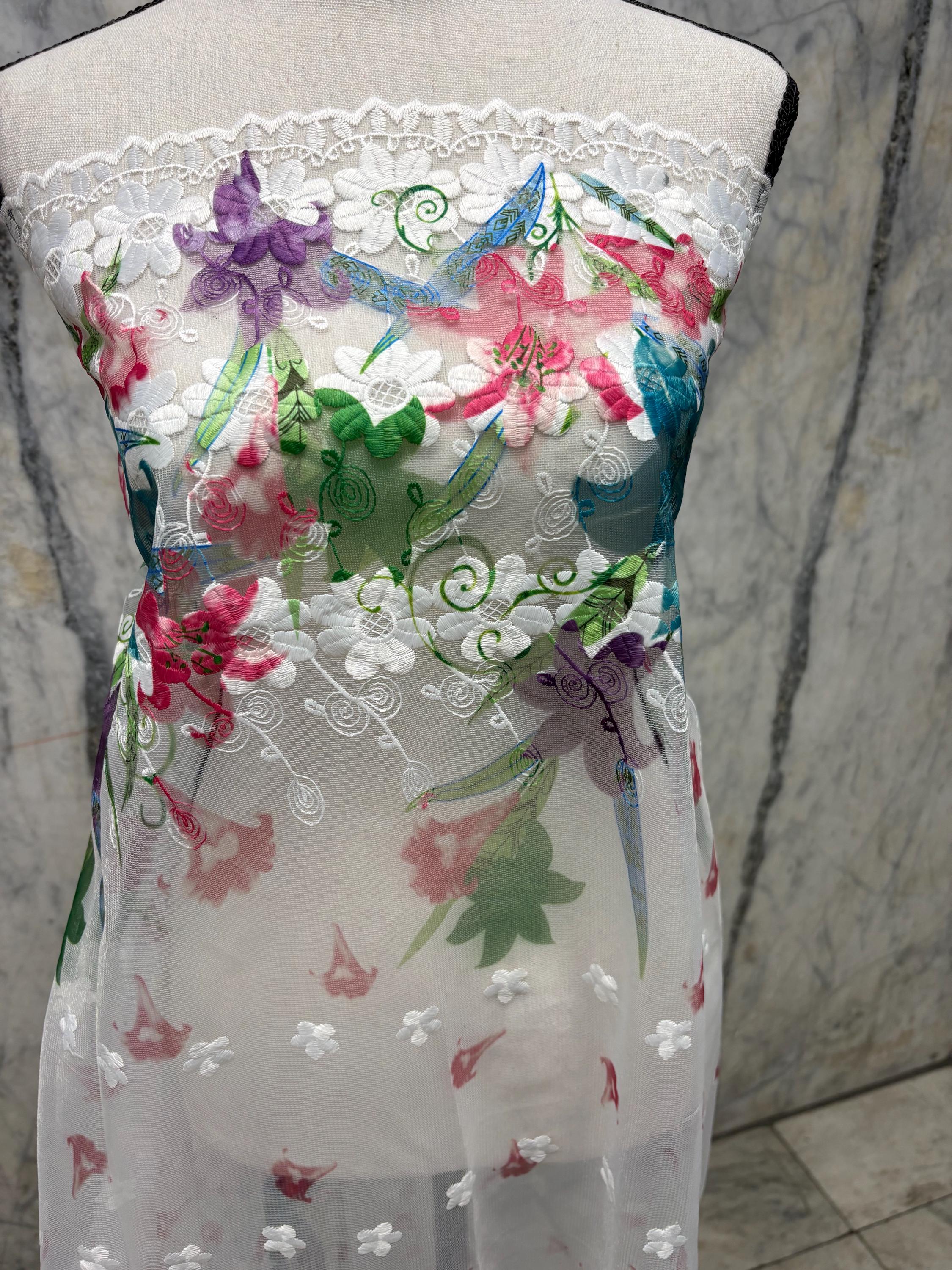 Lace fabric - Floral Muti color - 49" Width - Ref. TW
