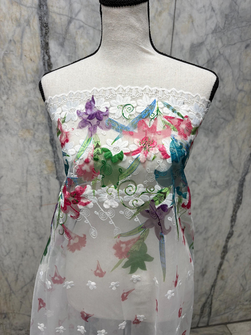 Lace fabric - Floral Muti color - 49" Width - Ref. TW