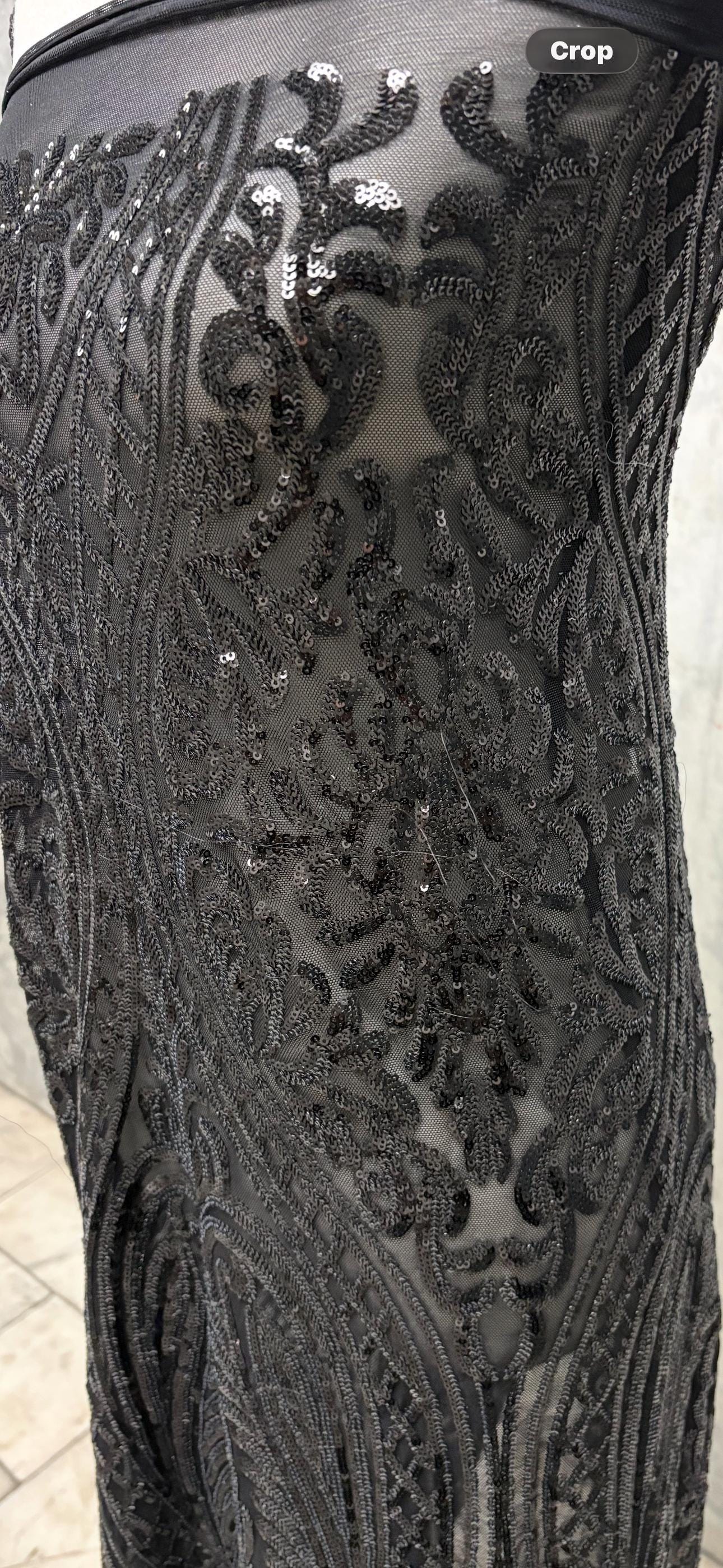 Black All over Sequins fabric - Black - 55" width