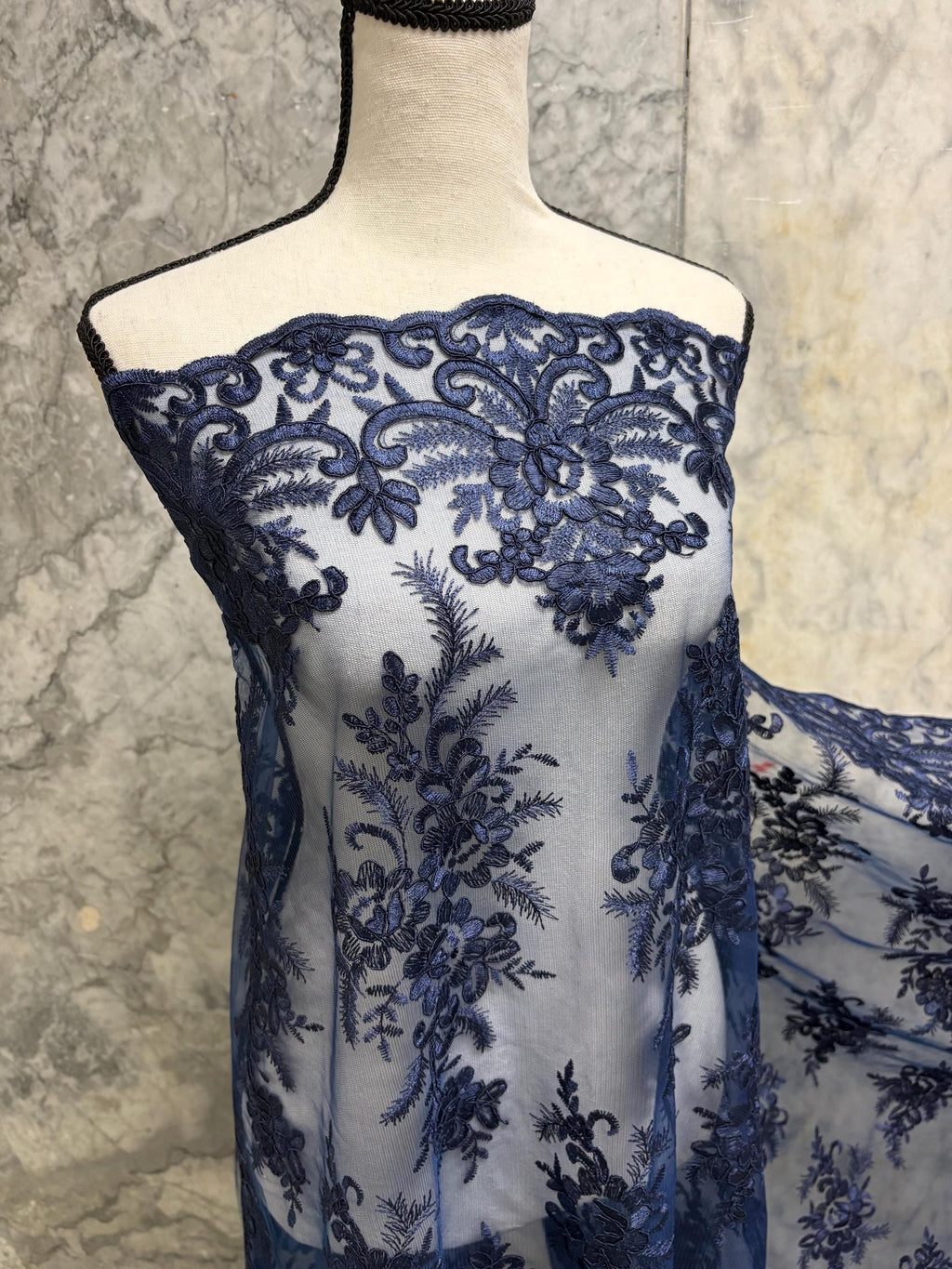 Lace Fabric - Navy - 49/50" width - Design EU